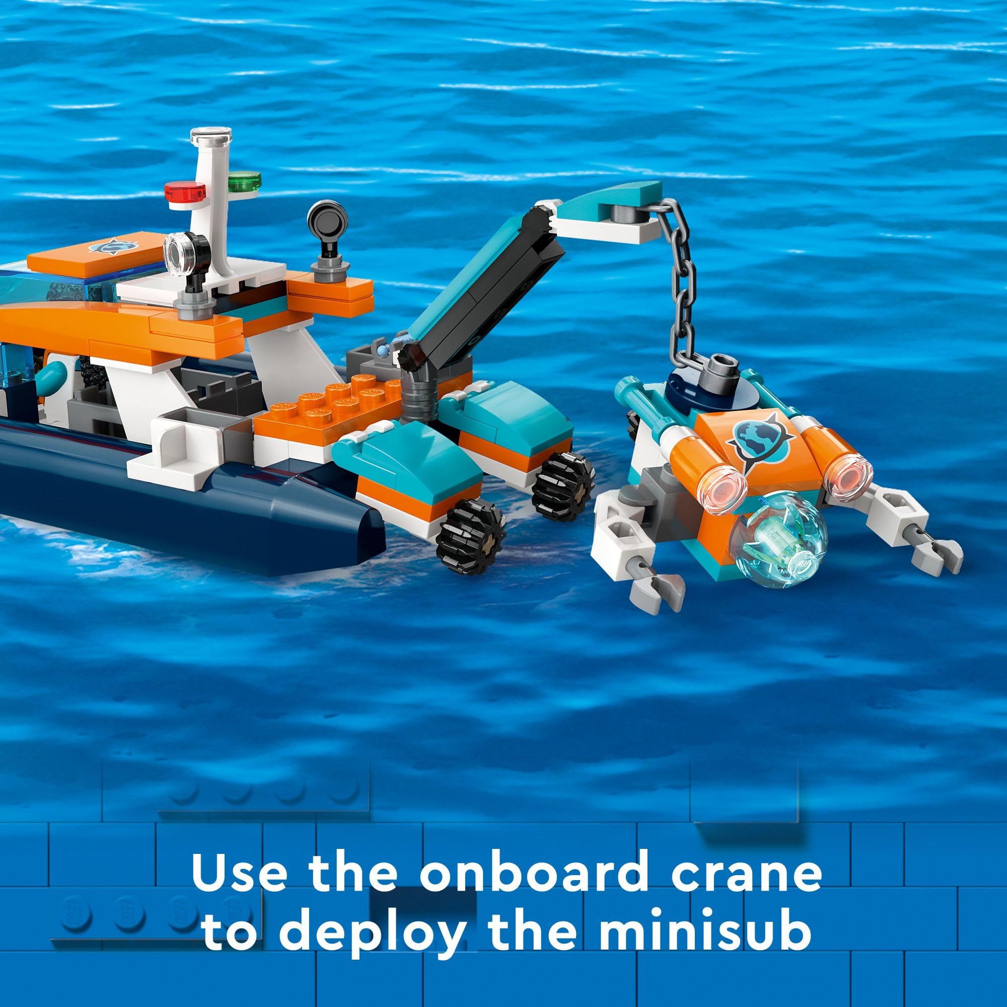 LEGO City Explorer Diving Boat 60377 - Ocean Adventure Building Toy Set with Mini-Submarine, 3 Minifigures & Sea Creatures (Shark, Manta Ray, Crab, Turtles, Fish) | Perfect for Underwater Exploration Play & STEM Learning