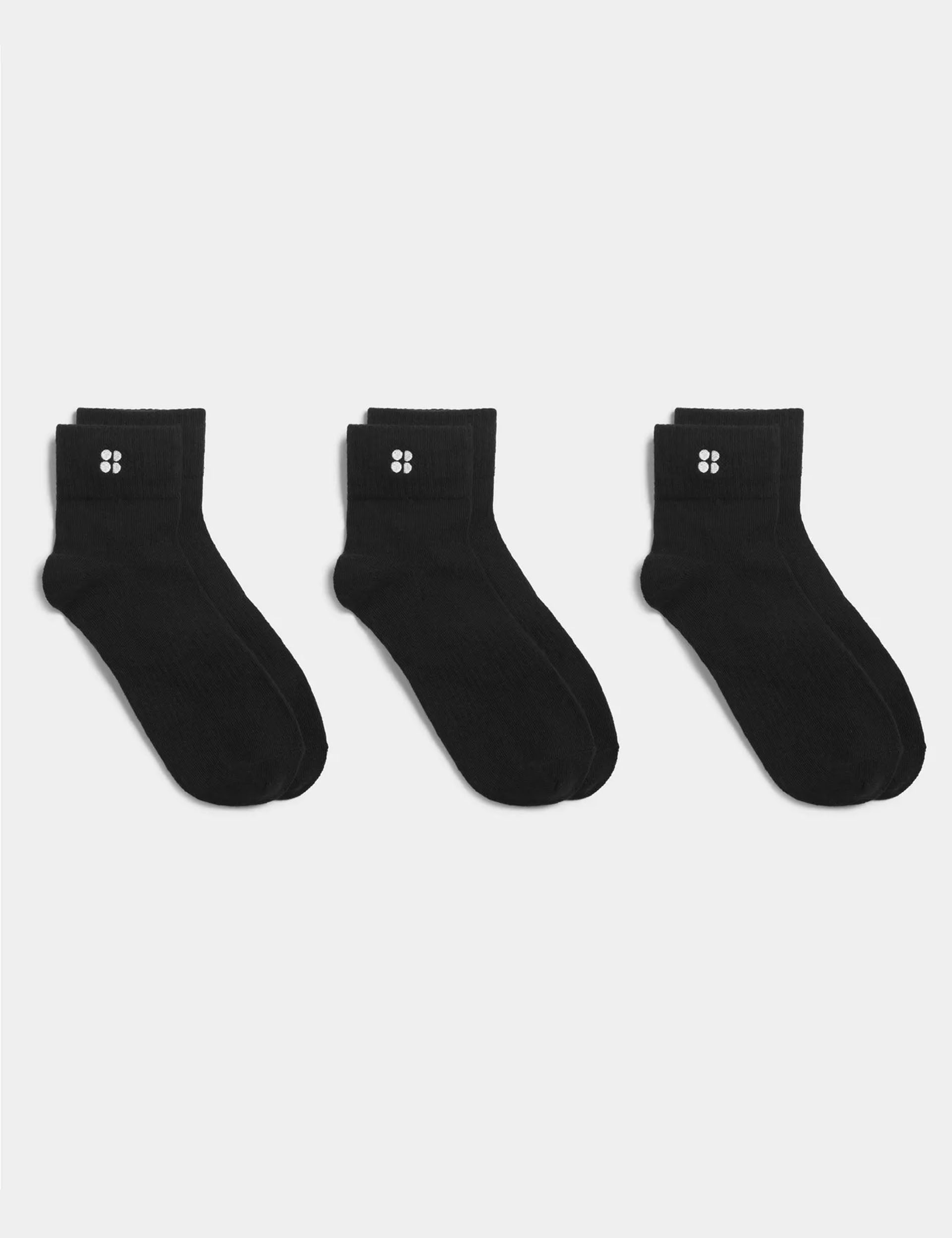 Essentials Mid 3 Pack Socks - Black Athletic Crew Socks for Men & Women - Perfect for Running, Gym Workouts & Everyday Comfort