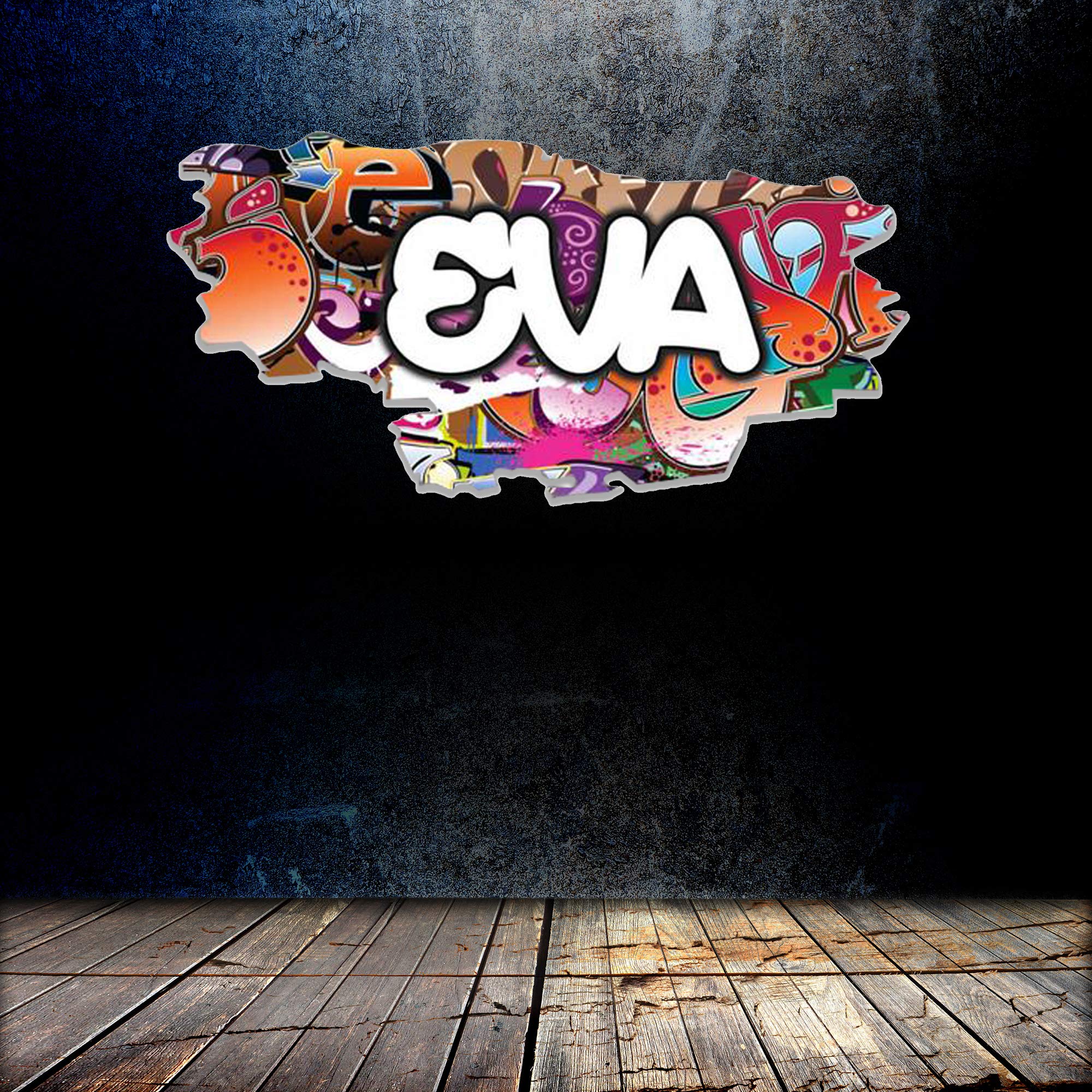 Custom 3D Graffiti Name Wall Decal - Personalized Vinyl Art Sticker | Removable Peel & Stick | Borderless Room Decor | Perfect for Kids Bedroom, Nursery & Dorm Wall Art (MYS117-XLarge)