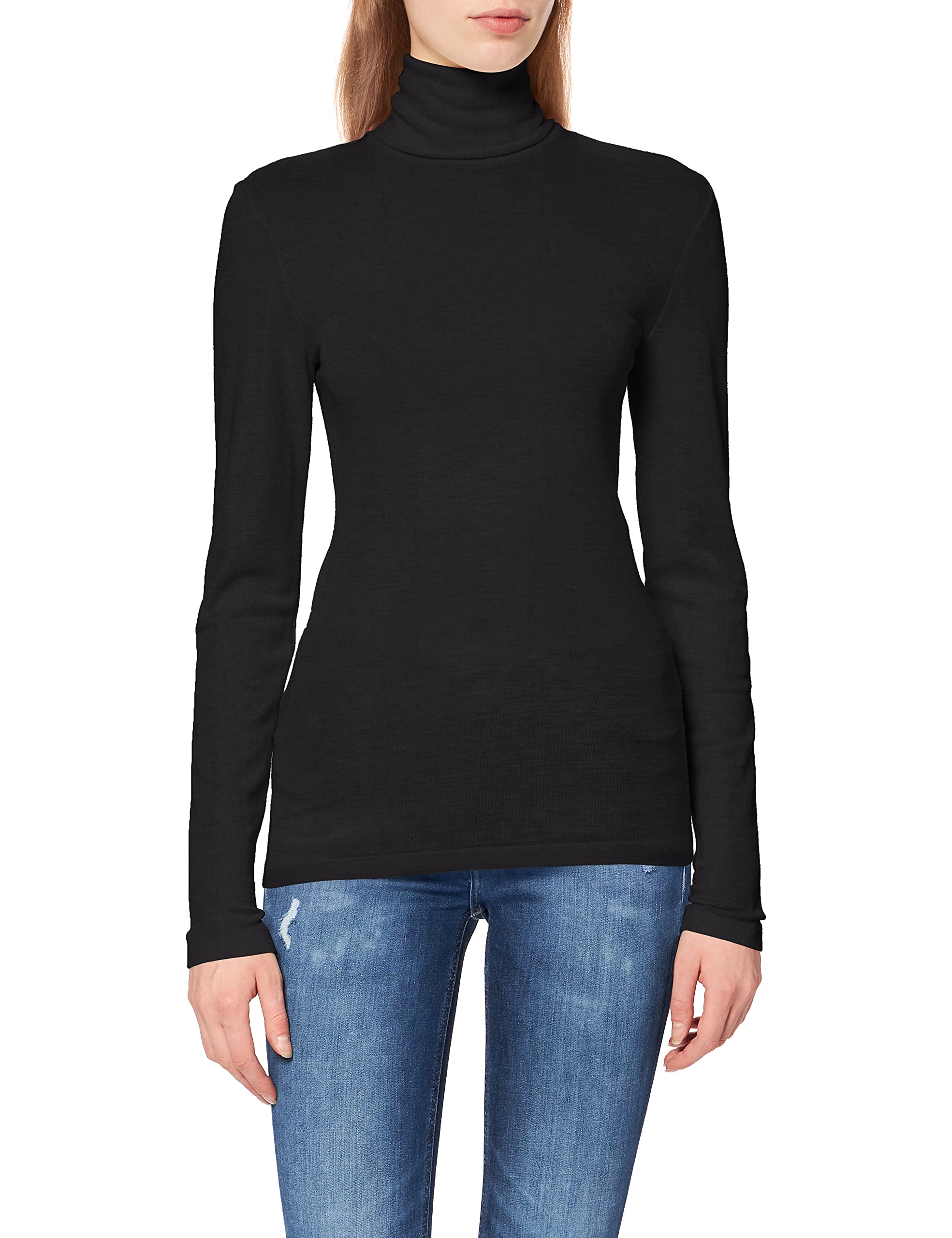 HANRO Women's Woolen Silk Turtleneck Shirt - Soft Winter Warm Pullover for Office, Travel & Casual Outfits