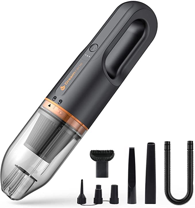 Dreamiracle Cordless Handheld Vacuum Cleaner - 6500PA Strong Suction, Rechargeable 4800mAh Li-ion Battery, Portable Mini Vacuum for Pet Hair, Home, Car & Office Cleaning | Perfect for Cars, Sofas, Stairs & Hard-to-Reach Areas