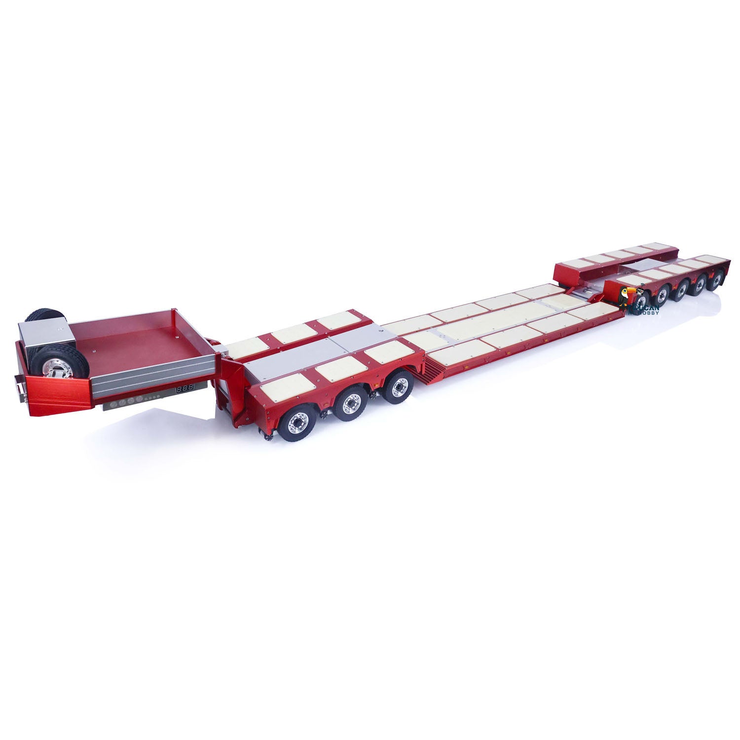 1/14 Scale Degree 996 RC Hydraulic Trailer Truck - 8 Axle Metal Remote Control Model with 5+3 Hydraulic Suspension | Construction Site & Off-Road Play | Collectible Truck for Adults & Hobbyists