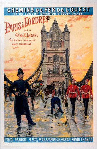 Vintage Paris to London Rail Advertisement Fridge Magnet - Unique Travel Souvenir for Home, Office & Gifts
