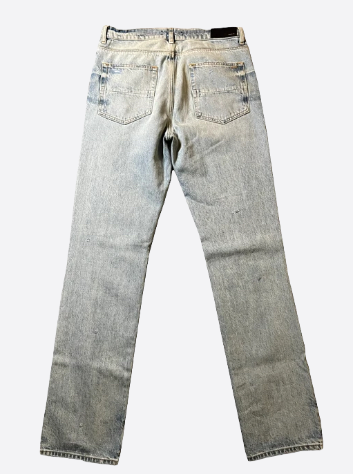 Amiri Distressed Straight Fit Denim Jeans for Men - Stylish Vintage Ripped Denim Pants for Casual Wear & Street Fashion