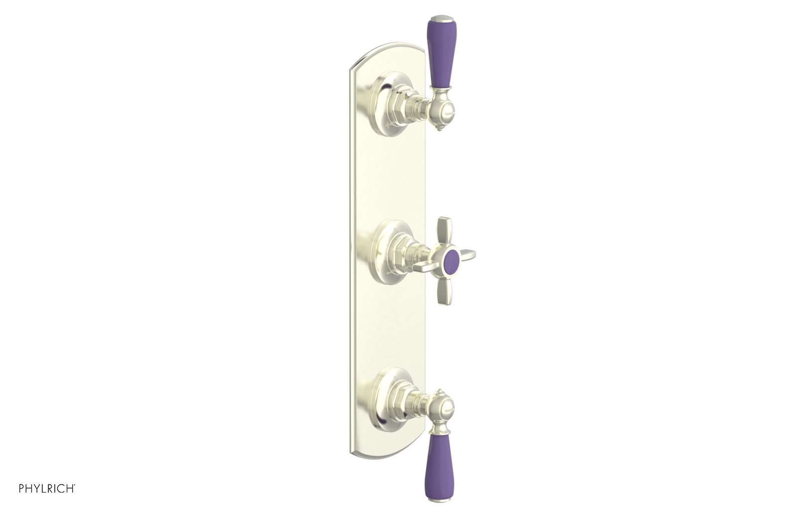 Jamestown Thermostatic Shower Valve with Dual Volume Control - Purple Accented Bathroom Fixture for Modern & Luxury Showers