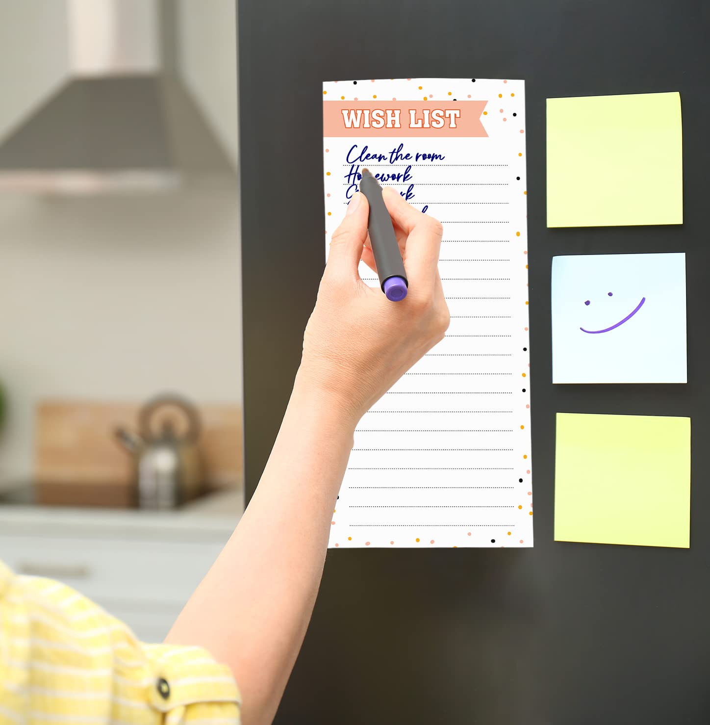 6-Pack Funny Magnetic Dry Erase Whiteboards for Refrigerator - No Stain Wipe Clean Grocery & Shopping Lists (8.75