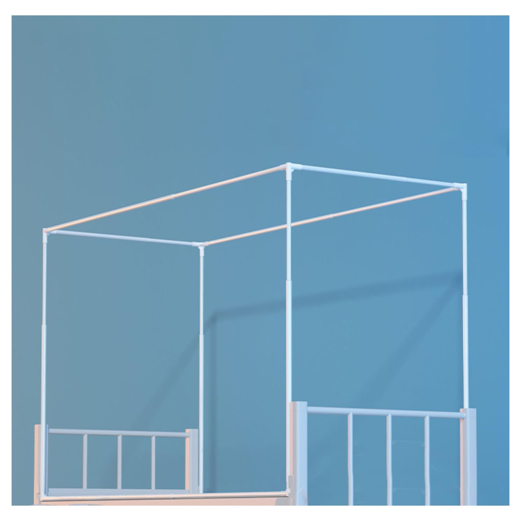 Twin Bunk Bed Tent Canopy - 4 Corner Post Frame with Retractable Design for Top Bunk | Dorm Room Decor & Kids' Sleep Fort | Perfect for College Students & Children's Bedrooms