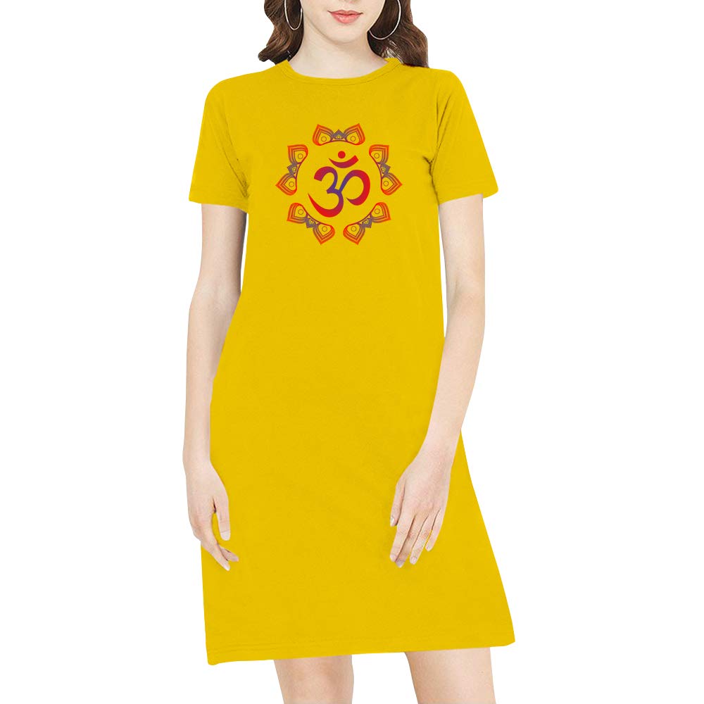 OPLU Women's 3-Pack Cotton Graphic Printed Round Neck Yoga T-Shirts - Regular Fit Knee-Length Combo for Yoga, Gym & Fitness | Workout, Lounge & Everyday Wear