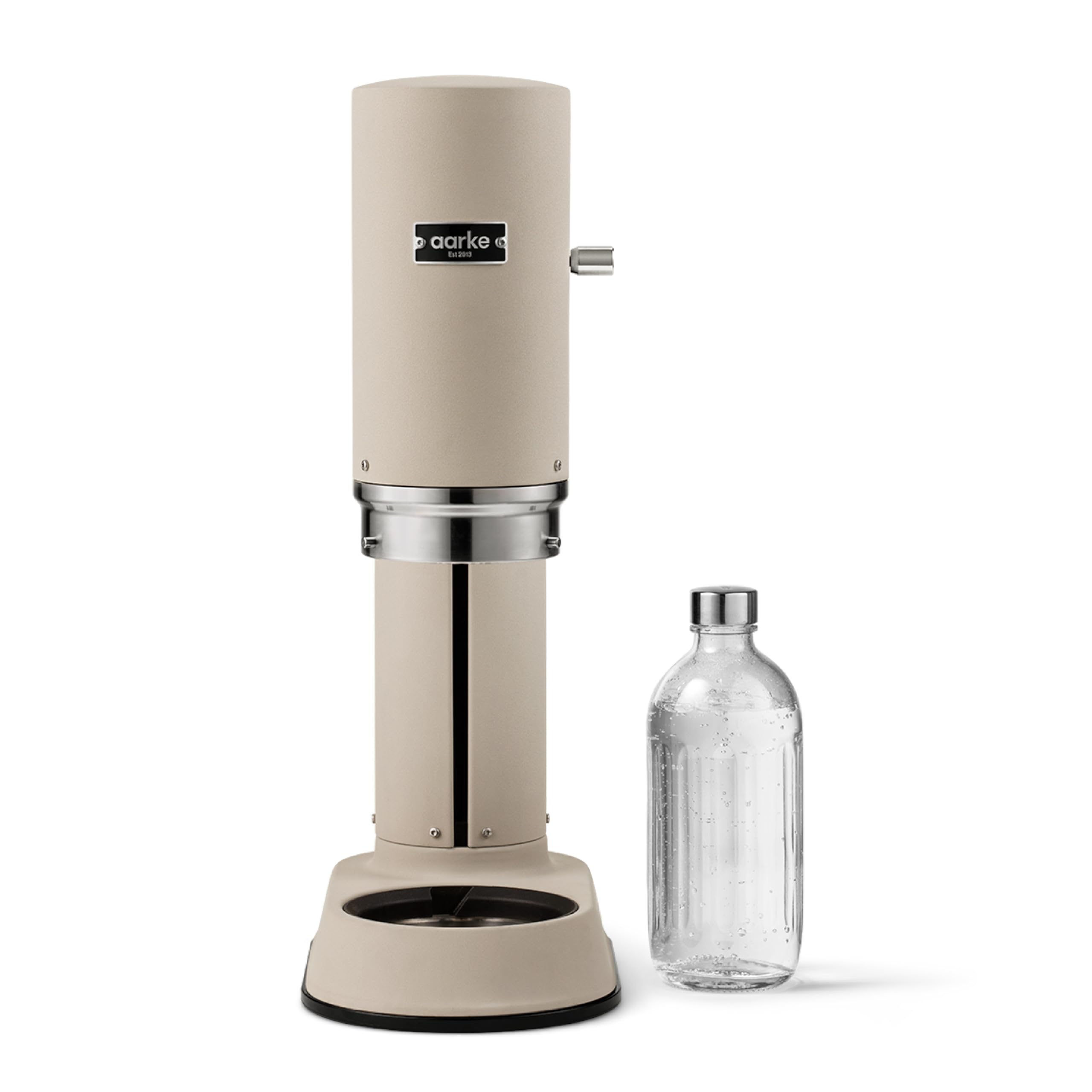 Aarke Carbonator Pro - Premium Sparkling Water Maker with 800mL Glass Reusable Bottle & CO2 Cylinder | Stainless Steel Soda Machine for Home, Office & Parties | Create Carbonated Drinks, Cocktails & Healthy Hydration