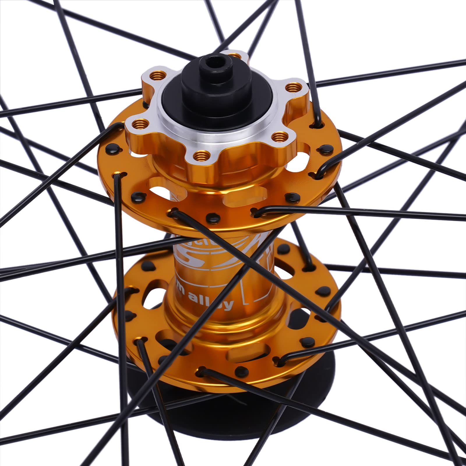 **29 Inch Mountain Bike Wheelset - Aluminum Alloy Rim, Disc Brake MTB Wheels - Quick Release Front & Rear Wheels - 6-Hole Disc Compatible with 7-12 Speed Cassette - Gold Wheels - Perfect for Trail Riding, Commuting & Off-Road Adventures**