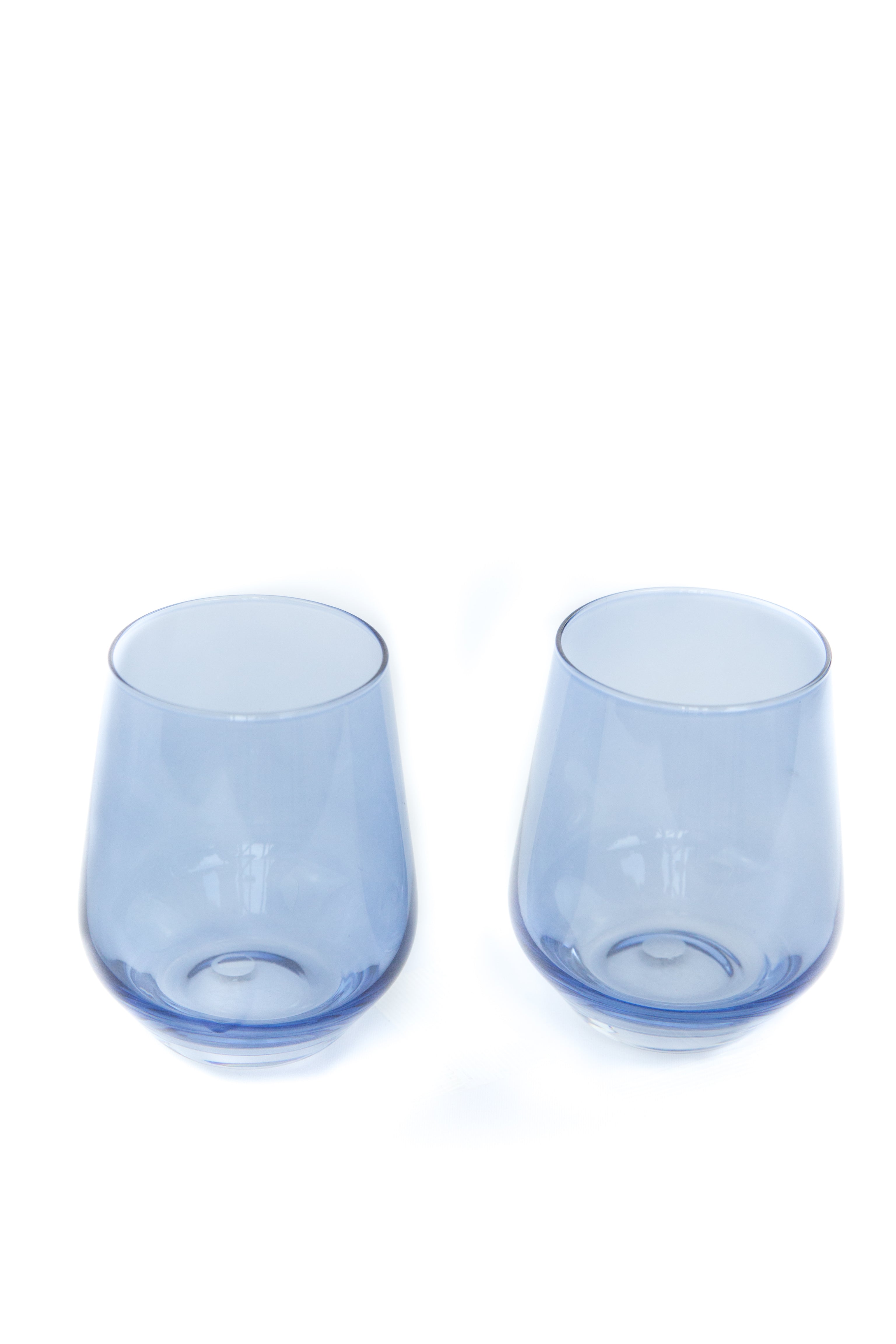Premium Estelle Colored Stemless Wine Glasses Set of 6 - Cobalt Blue for Parties, Weddings & Home Entertaining