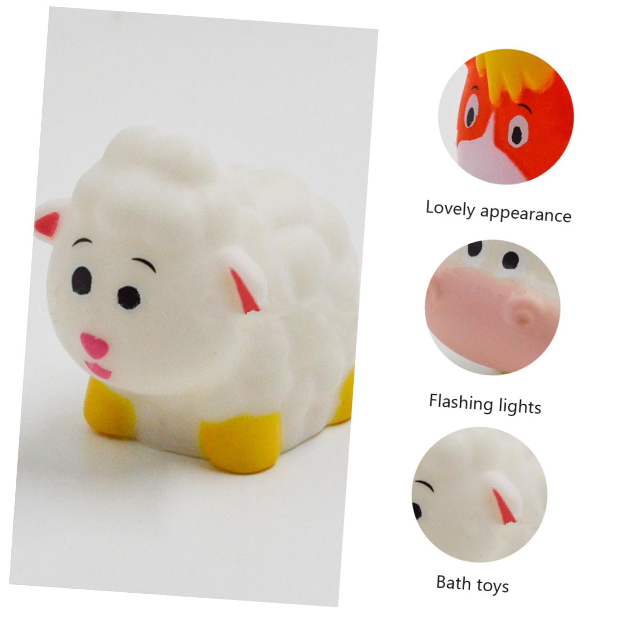 VICASKY 8-Piece Bath Toys Set - Cute Water Animal & Little Critters Bathtub Toys with Flashing Lights - Safe Vinyl Bath Time Fun for Toddlers & Kids (Perfect for Sensory Play & Baby Shower Gifts)