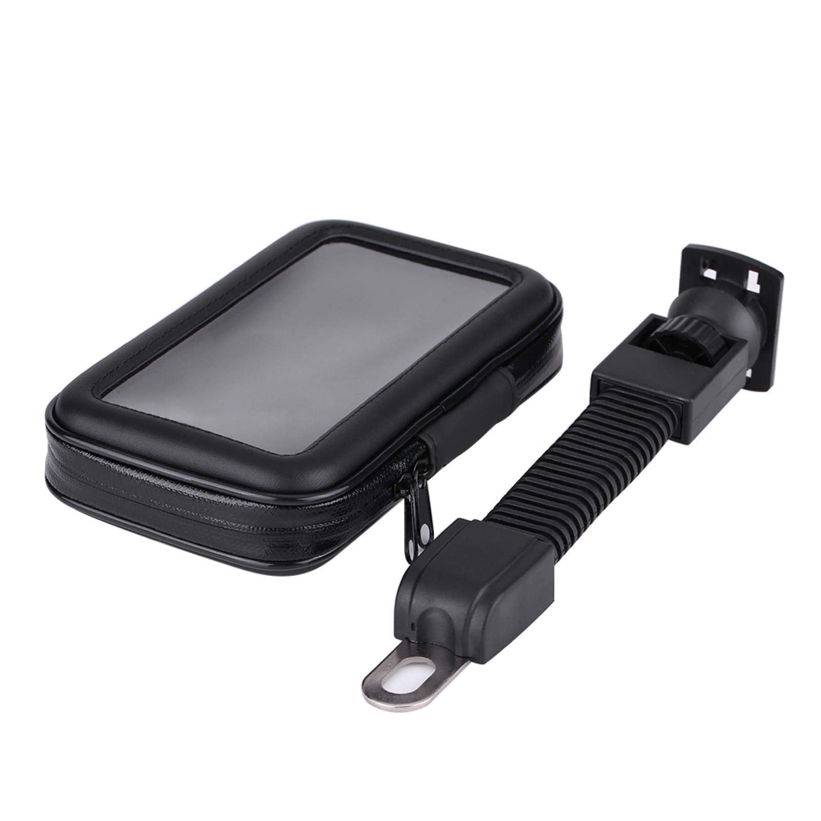 Ymiko Waterproof Motorcycle Phone Mount Holder - Universal Touchscreen Compatible Phone Case Bag with Rearview Mirror Stand for Safe Riding (Perfect for Adventure Tours, Commuting & GPS Navigation)