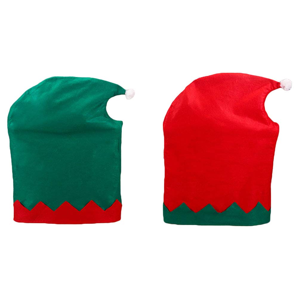 BESPORTBLE 4-Piece Christmas Dining Chair Covers Set - Santa Hat Design, Green Kitchen Chair Slipcovers for Holiday Decor (Perfect for Christmas Parties, Dining Room & Kitchen Decorations)