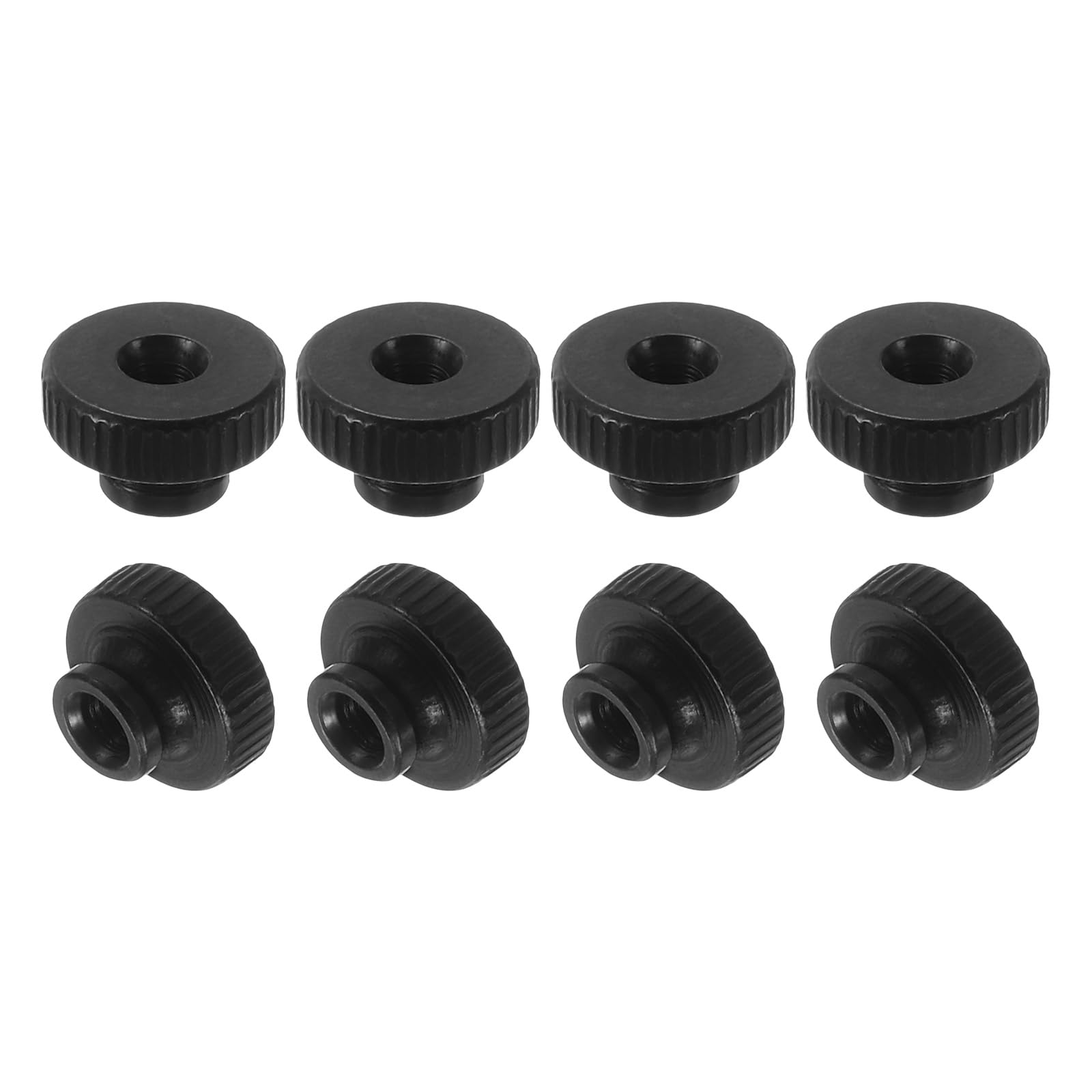 12Pcs M3 Carbon Steel Knurled Thumb Nuts - High Head Through Hole Black Fasteners for 3D Printer Parts & DIY Projects | Easy Grip for Assembly & Maintenance