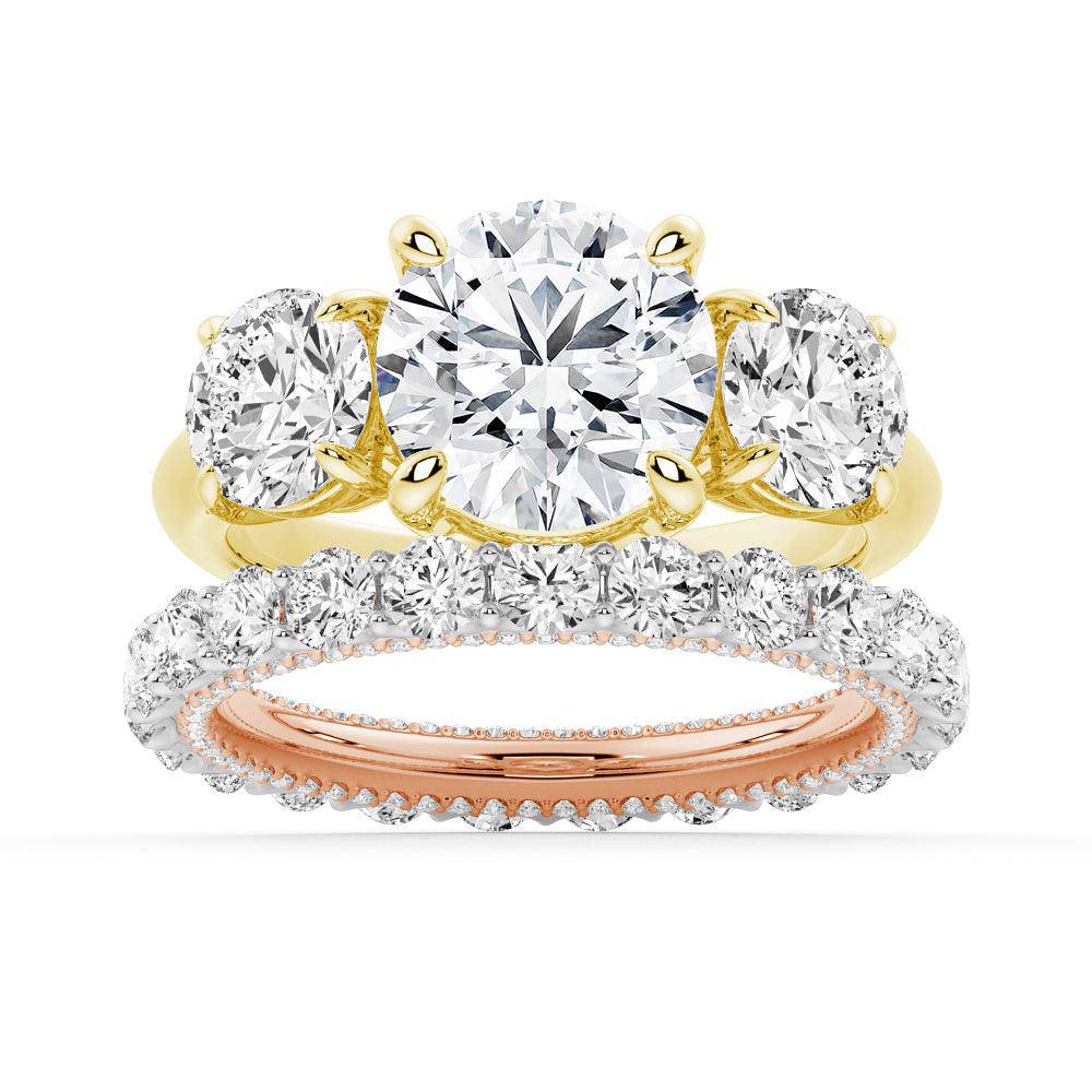Exquisite Round Cut Three Stone Moissanite Engagement Ring for Women - Perfect for Proposals, Anniversaries & Special Occasions