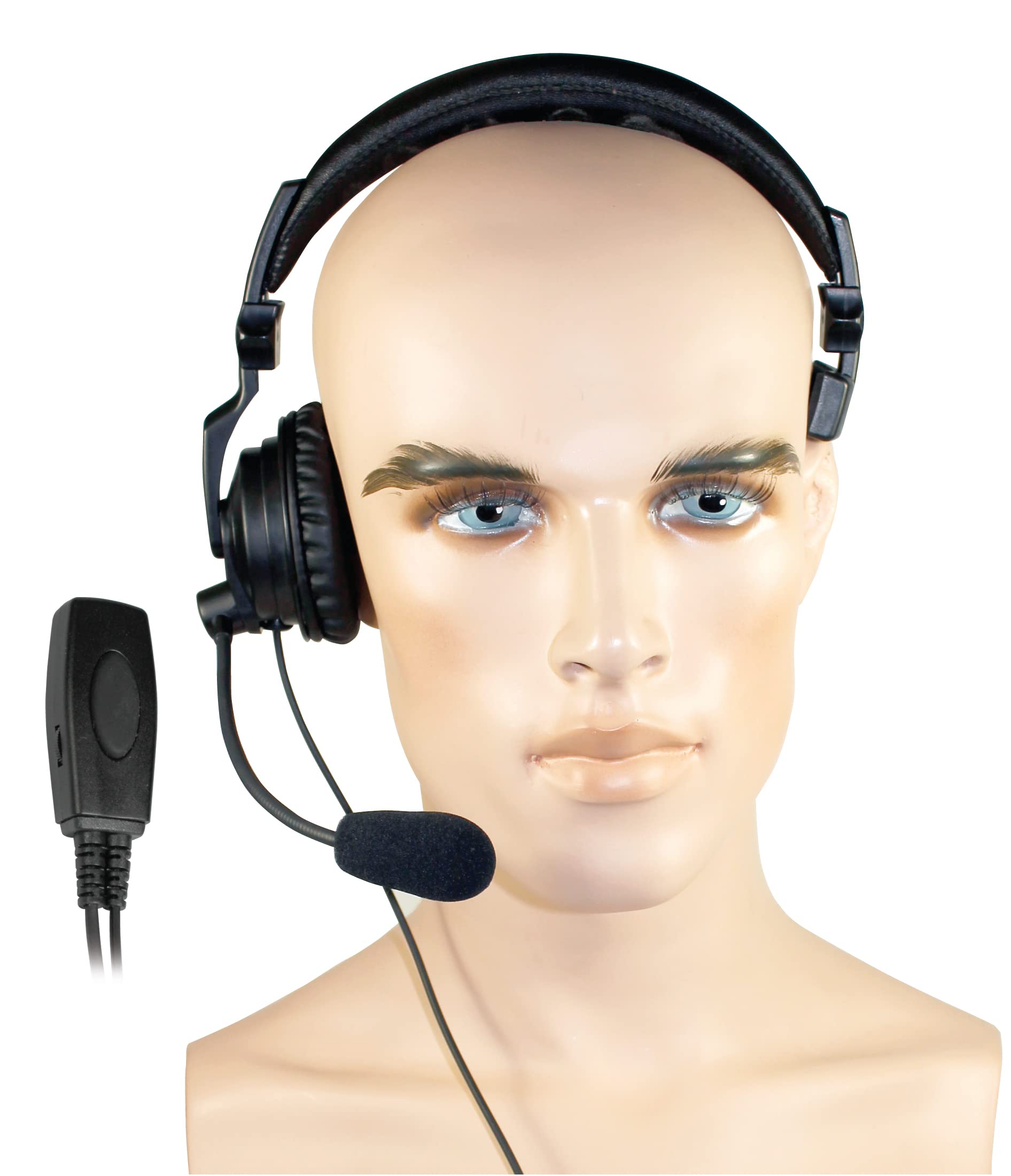 Pryme HLP-SNL-03 Lightweight Headset for Motorola 2-Pin CP100D CP200D BPR40 CLS DTR DLR Series - Durable Communication Headset for Construction, Security & Warehouse Workers
