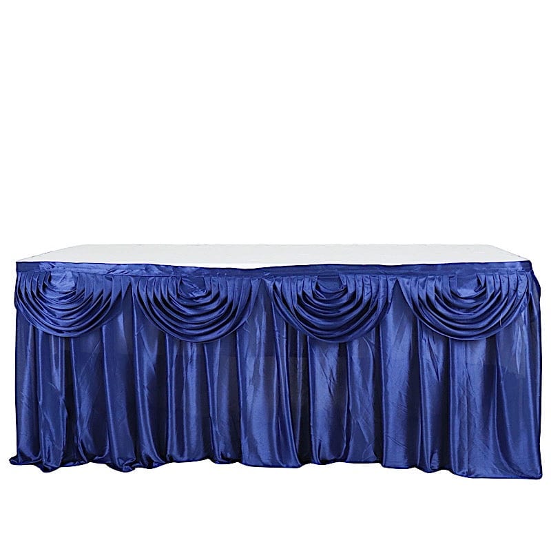 Elegant Satin Table Skirt - Classic Drape Tablecloth for Wedding, Banquet & Party Decor - Perfect for Formal Events & Home Decorations