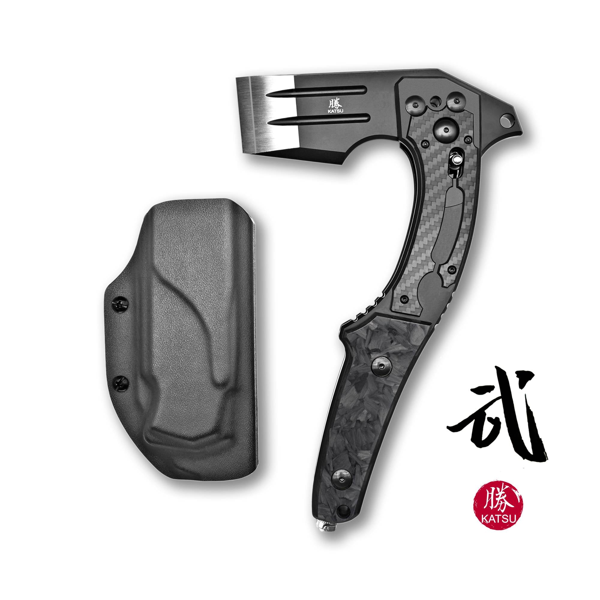KATSU FA02 Titanium Alloy Folding Axe with Sakura Blade Nemoto Design - Tactical Camping, Survival Gear & Outdoor Adventure Tool