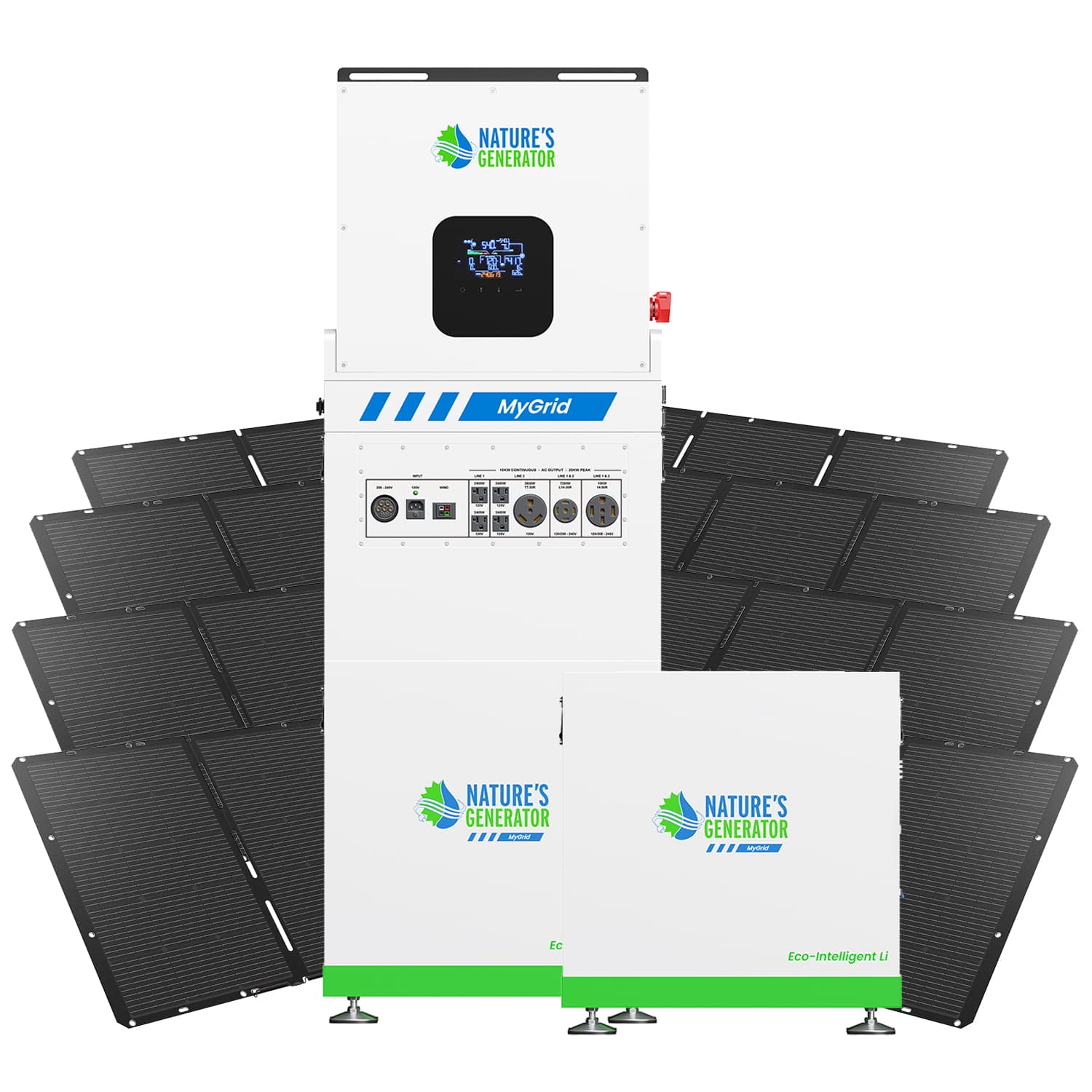 MyGrid 10K Portable Solar Power Generator - Reliable Home Backup Power for Emergencies, Camping & Off-Grid Living