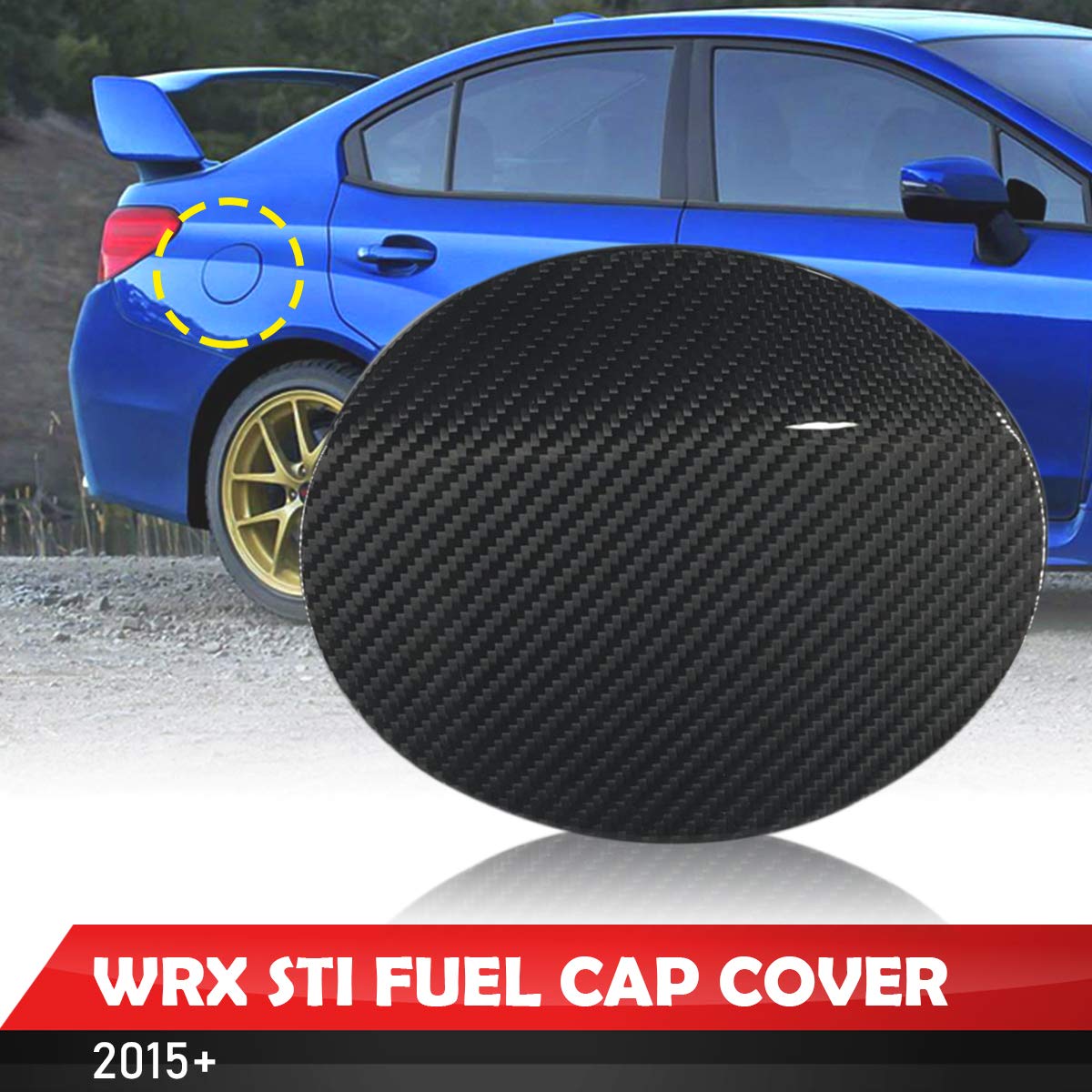 Premium Dry Carbon Fuel Tank Cover Cap for Subaru WRX STI 2015-2021 Models | Lightweight & Durable Exterior Trim with UV-Resistant Clear Coating | Enhances Vehicle Appearance | Perfect for Car Shows, Daily Driving & Performance Upgrades