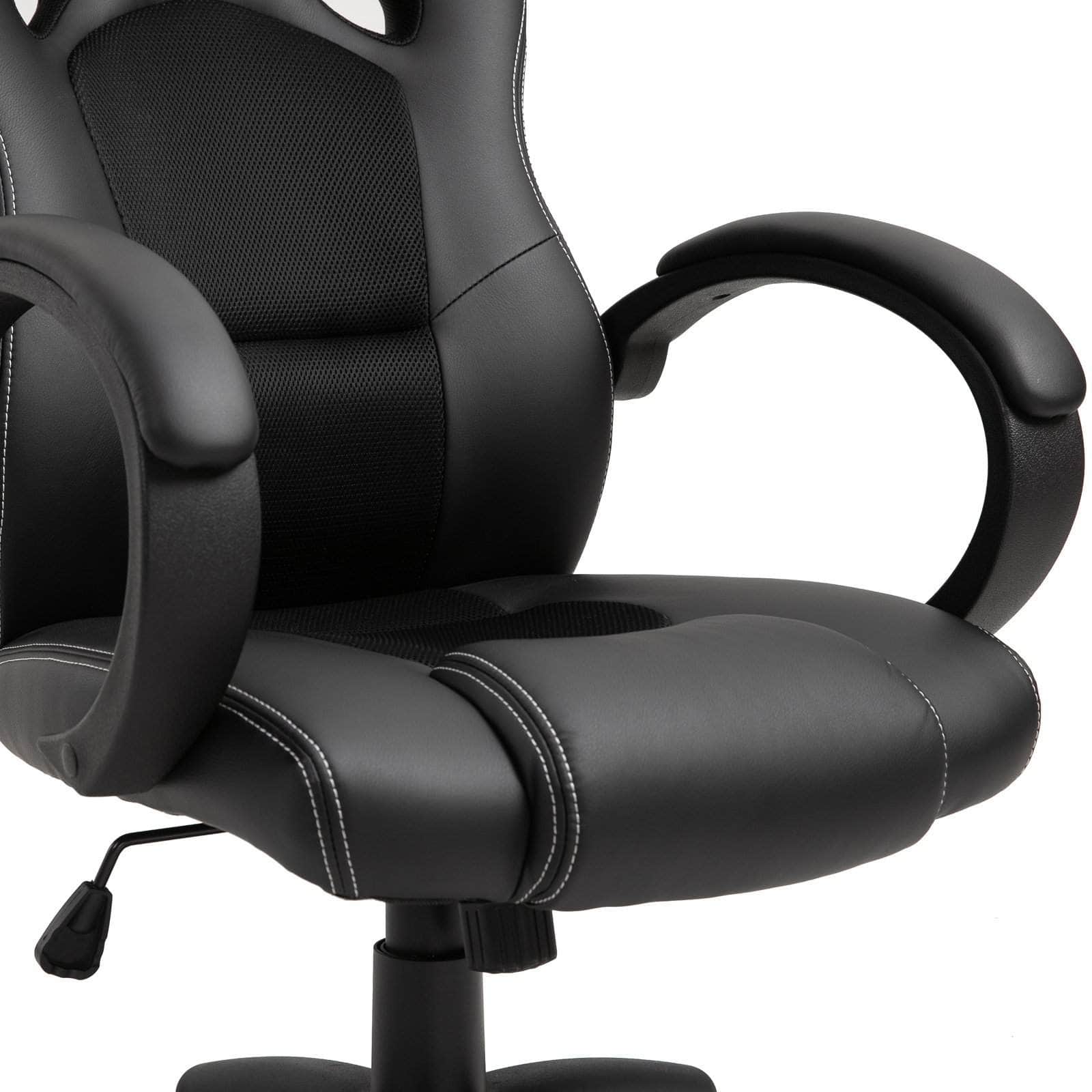 High Back Racing Style Office Gaming Chair - Adjustable Swivel Seat, Ergonomic Faux Leather Computer Desk Chair for Work & Gaming - Available in 3 Colors (Black/Red/Blue) - Perfect for Home Office, Gaming Setup & Streaming Studio