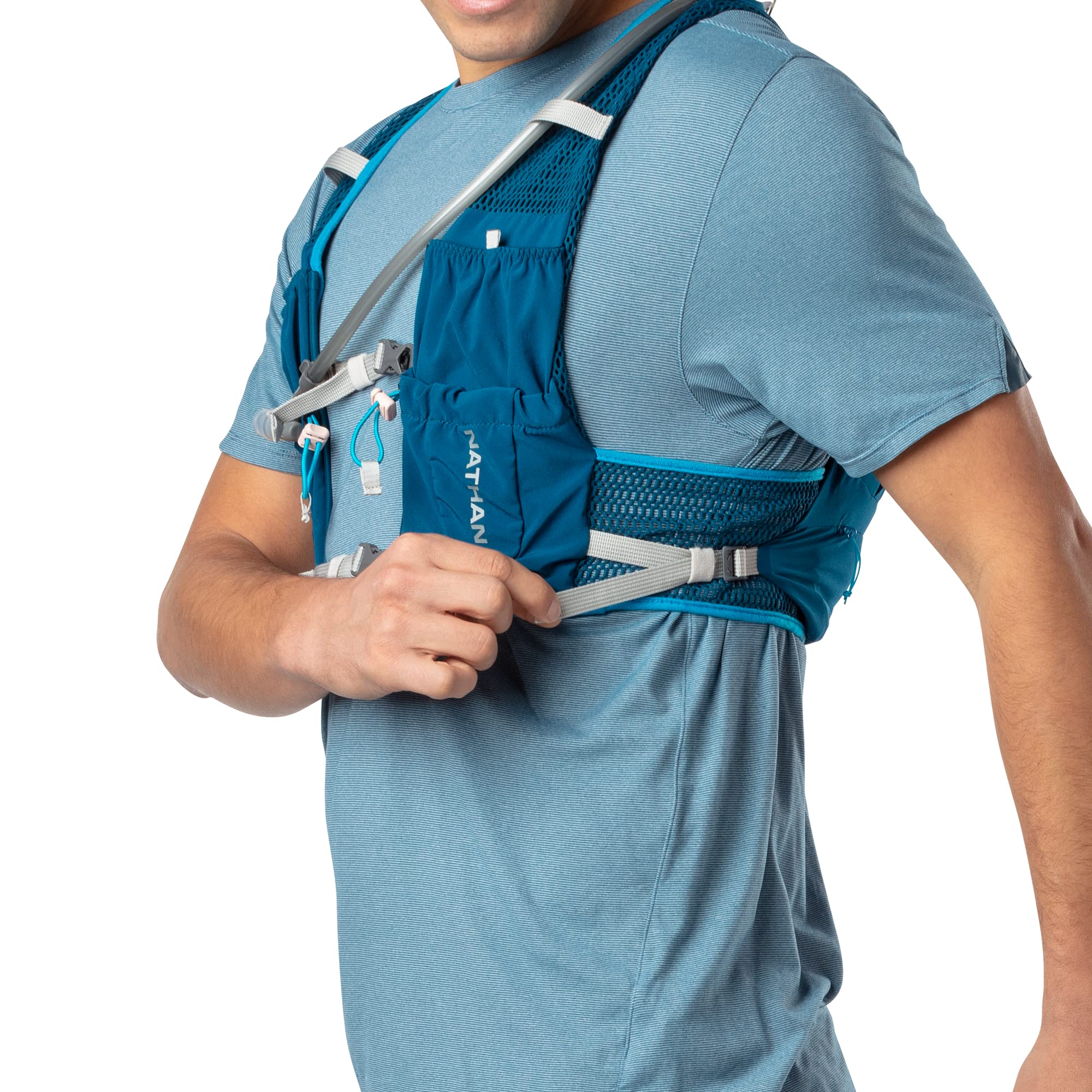 Nathan VaporAir Lite 4L Hydration Pack with 2L Bladder - Lightweight Running Vest with Water Bottle Pockets, Breathable Material for Hiking, Cycling & Outdoor Sports