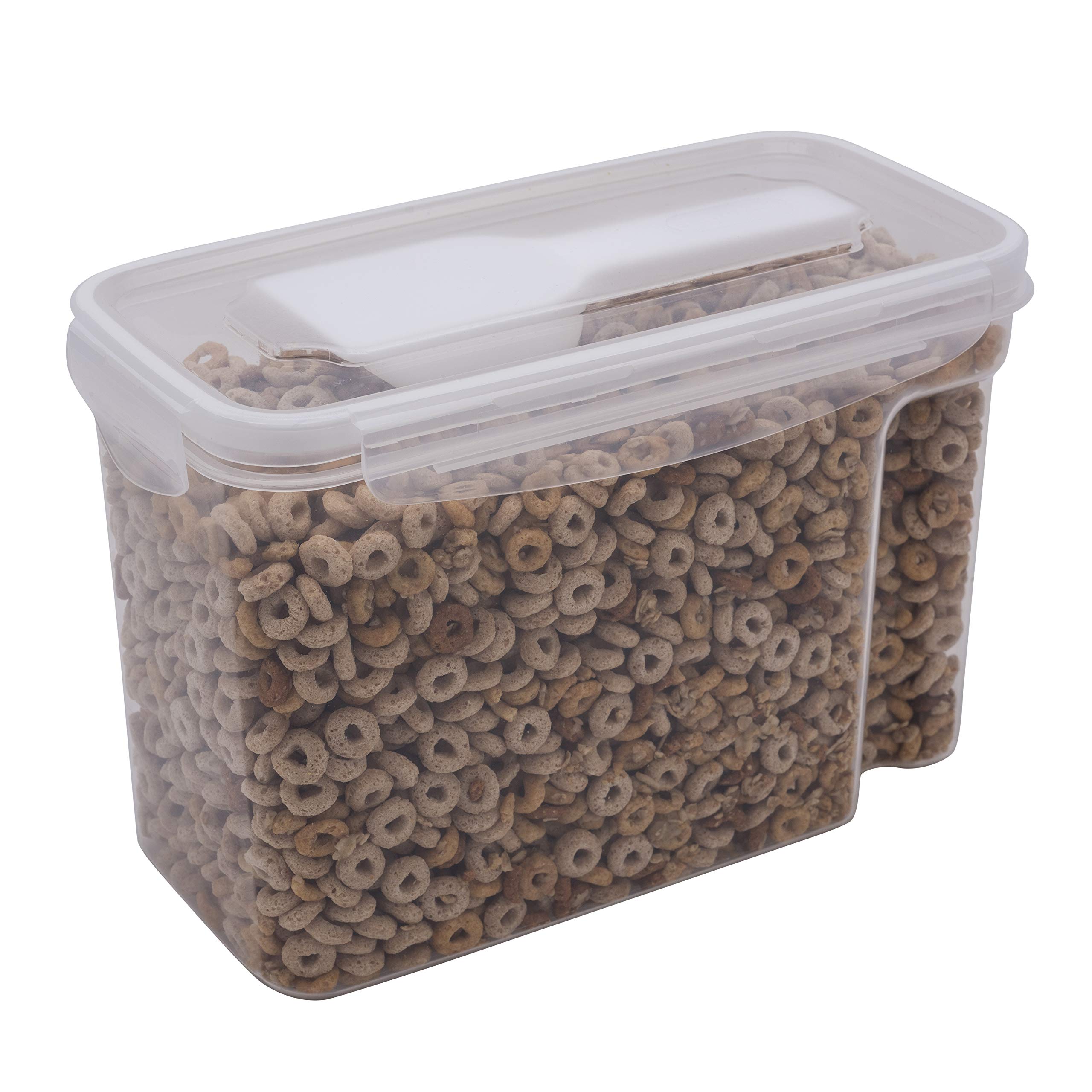 Airtight Medium Cereal Storage Container with Scoop - Clear Food Tin for Kitchen & Pantry Organization | Keeps Cereals Fresh | Ideal for Breakfast, Snacks & Bulk Food Storage