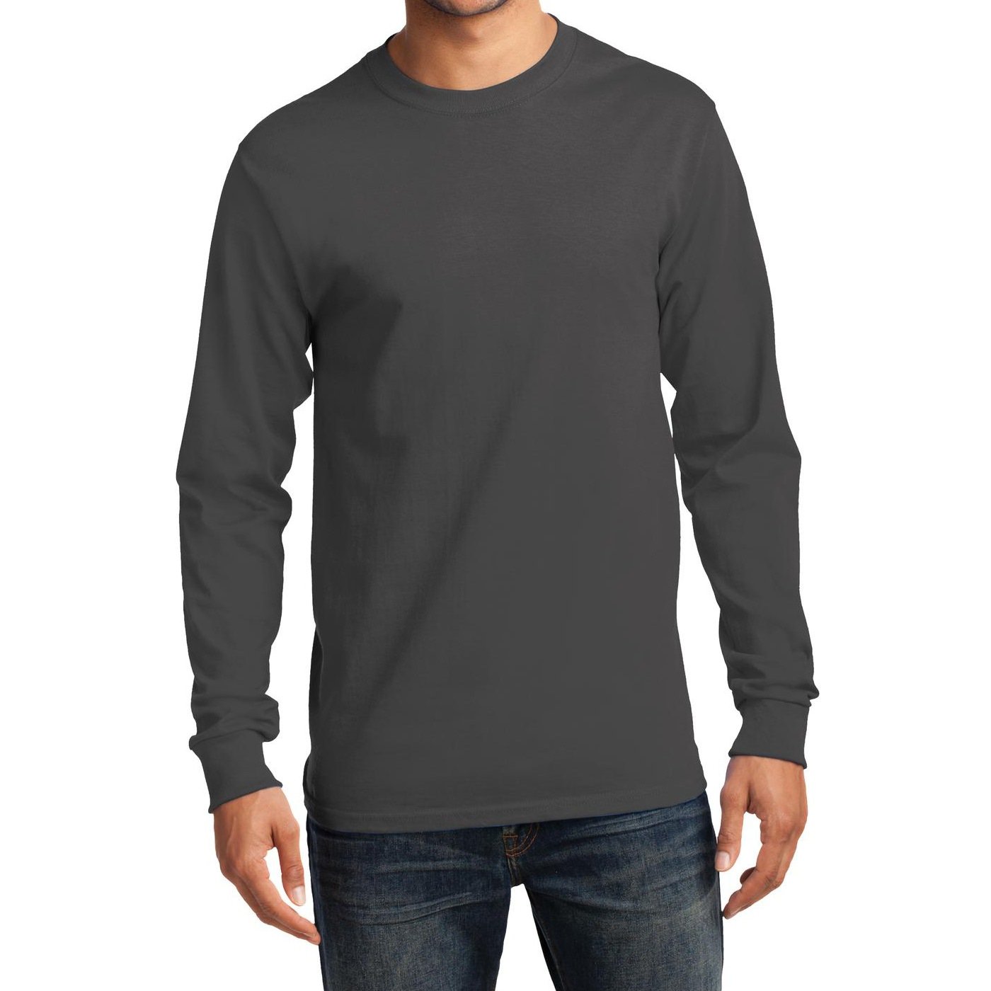 Premium Men's Long Sleeve Basic T-Shirt - Soft Cotton Essential Tee for Casual Wear, Layering & Everyday Comfort