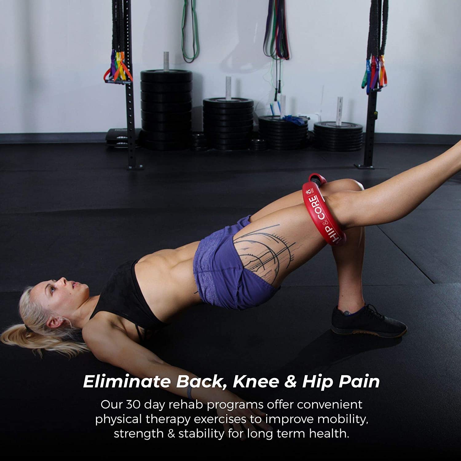 Crossover Symmetry Hip & Core System - Loop Resistance Bands for Home Workout, Stretch & Strengthen Legs, Glutes, Hips & Thighs | Includes Online Exercise Guide | Perfect for Physical Therapy, Yoga & Fitness Training