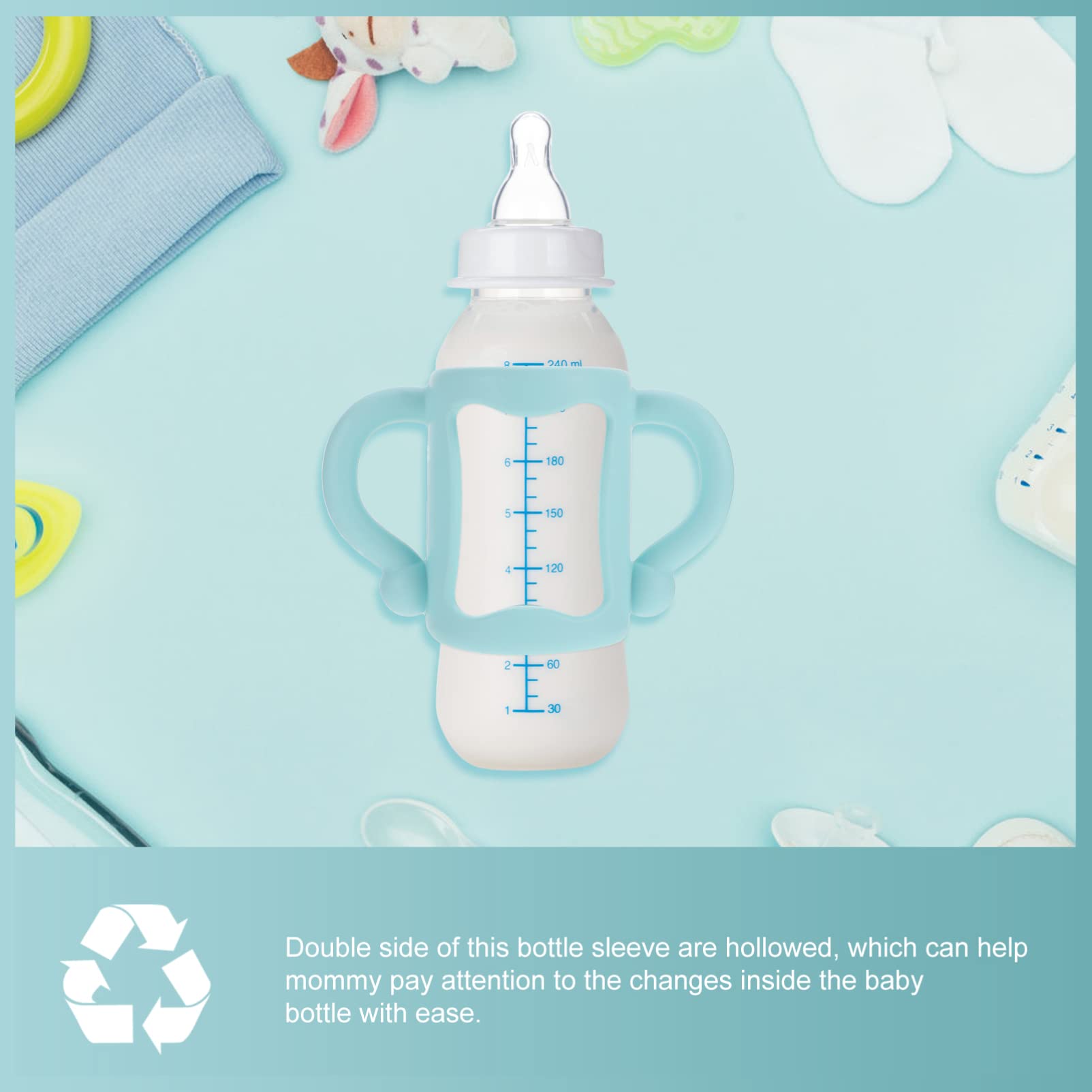 Kisangel 2-Pack Universal Silicone Baby Bottle Handles for Kids - Non-Slip Grip for Safe Feeding - Perfect for Infants, Toddlers & Travel Use