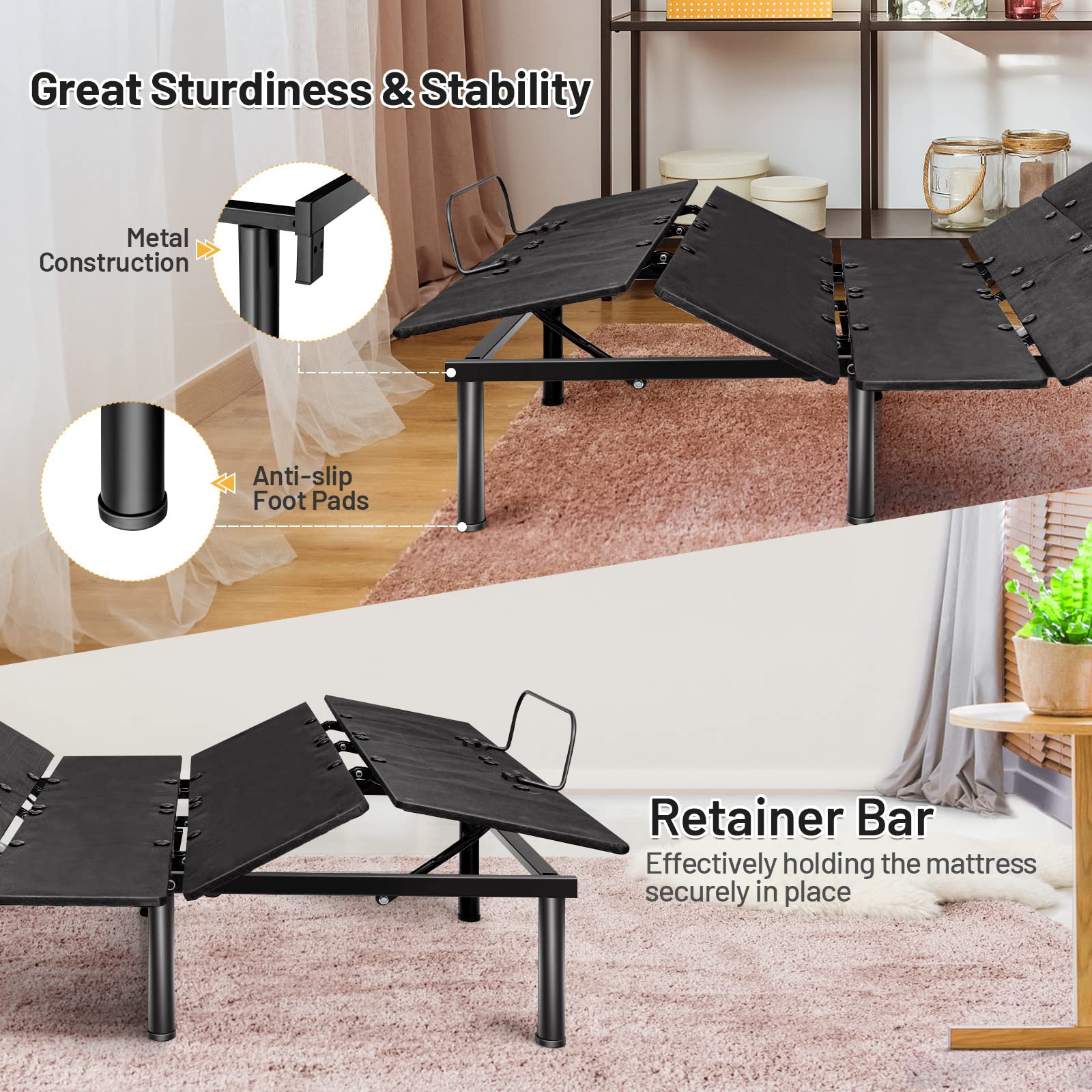 Giantex Adjustable Bed Base with Wireless Remote Control, Electric Bed Frame with Dual USB Ports & Under Bed LED Lights - Adjustable Head & Foot for Home, Dormitory, Office - Easy Assembly (Queen Size) - Perfect for Reading, Watching TV, and Relaxing