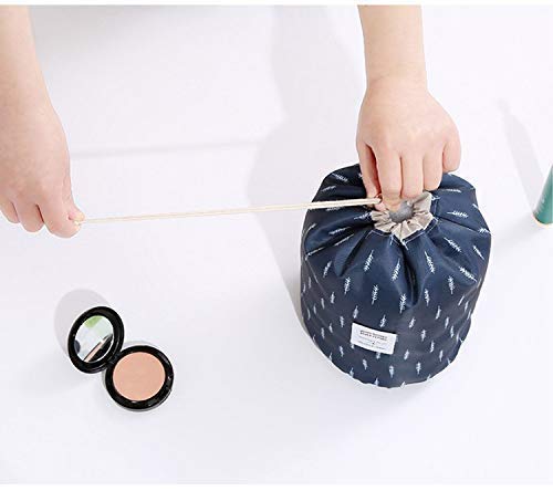 Stylish Mangukiya Tac Fab Barrel Shaped Cosmetic Bag - Waterproof Travel Makeup Organizer Pouch for Women (Multi-Color) | Perfect for Gym, Vacation & Daily Essentials Storage