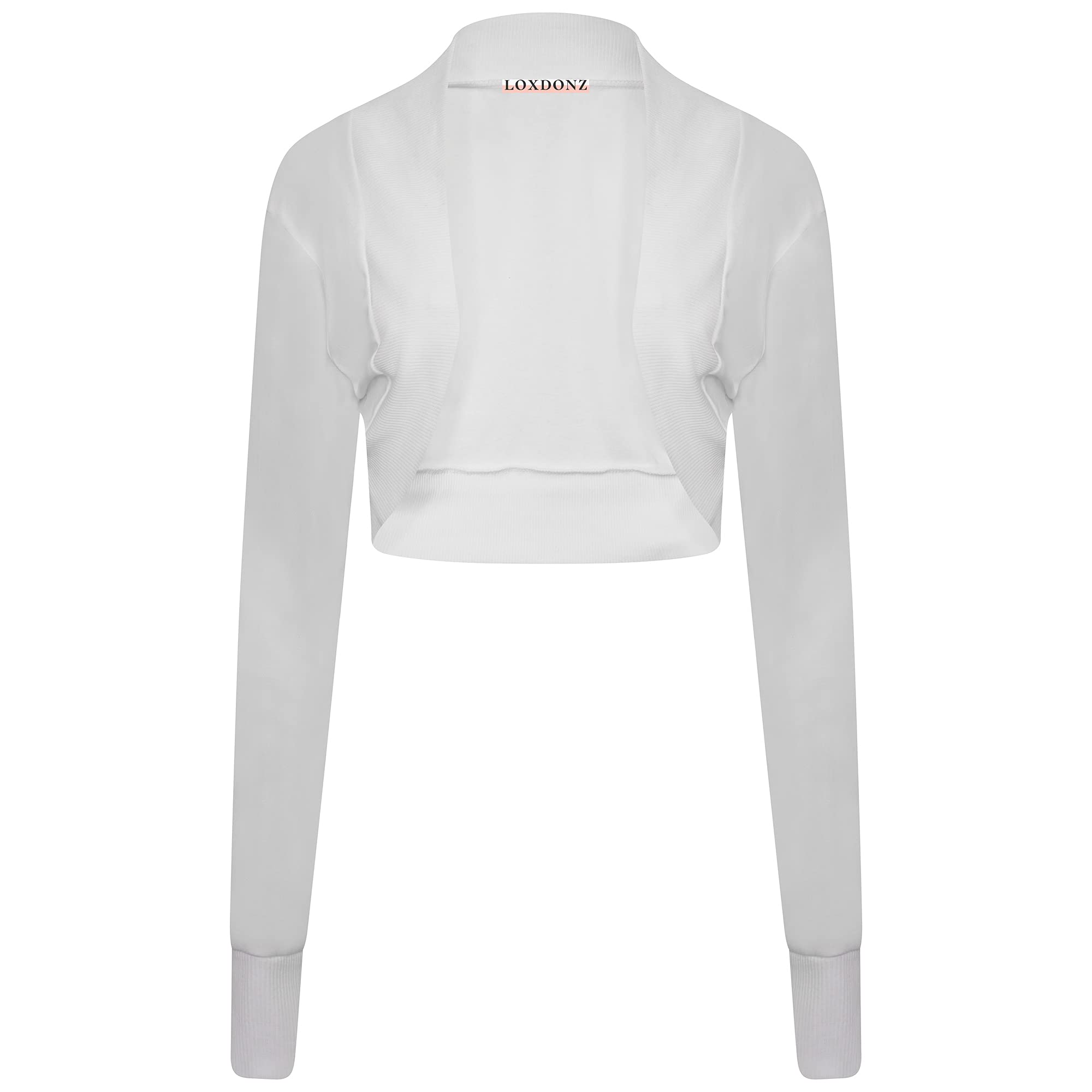 Loxdonz Women's Long Sleeve Bolero Shrug Cropped Cardigan - Stylish Open Front Crop Top for Layering | Perfect for Office, Date Night & Fall Outfits