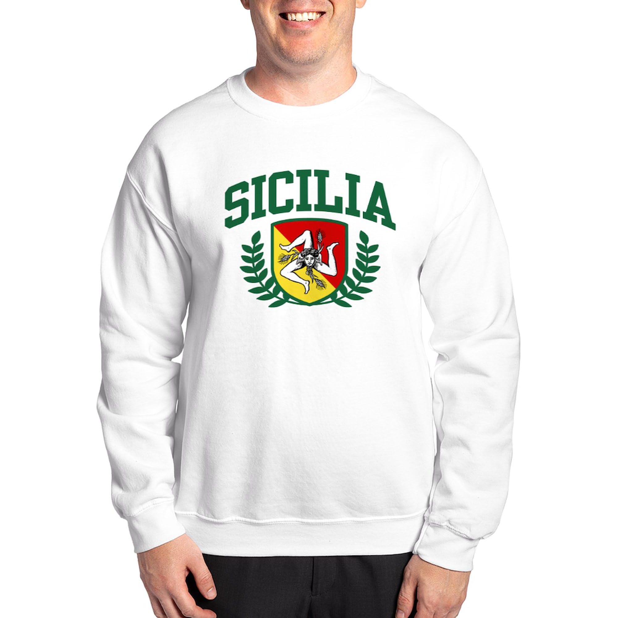 Classic Crew Neck Light Sweatshirt - Sicilia Design | Comfortable Casual Pullover for Men & Women | Perfect for Coffee Shops, Travel & Everyday Wear