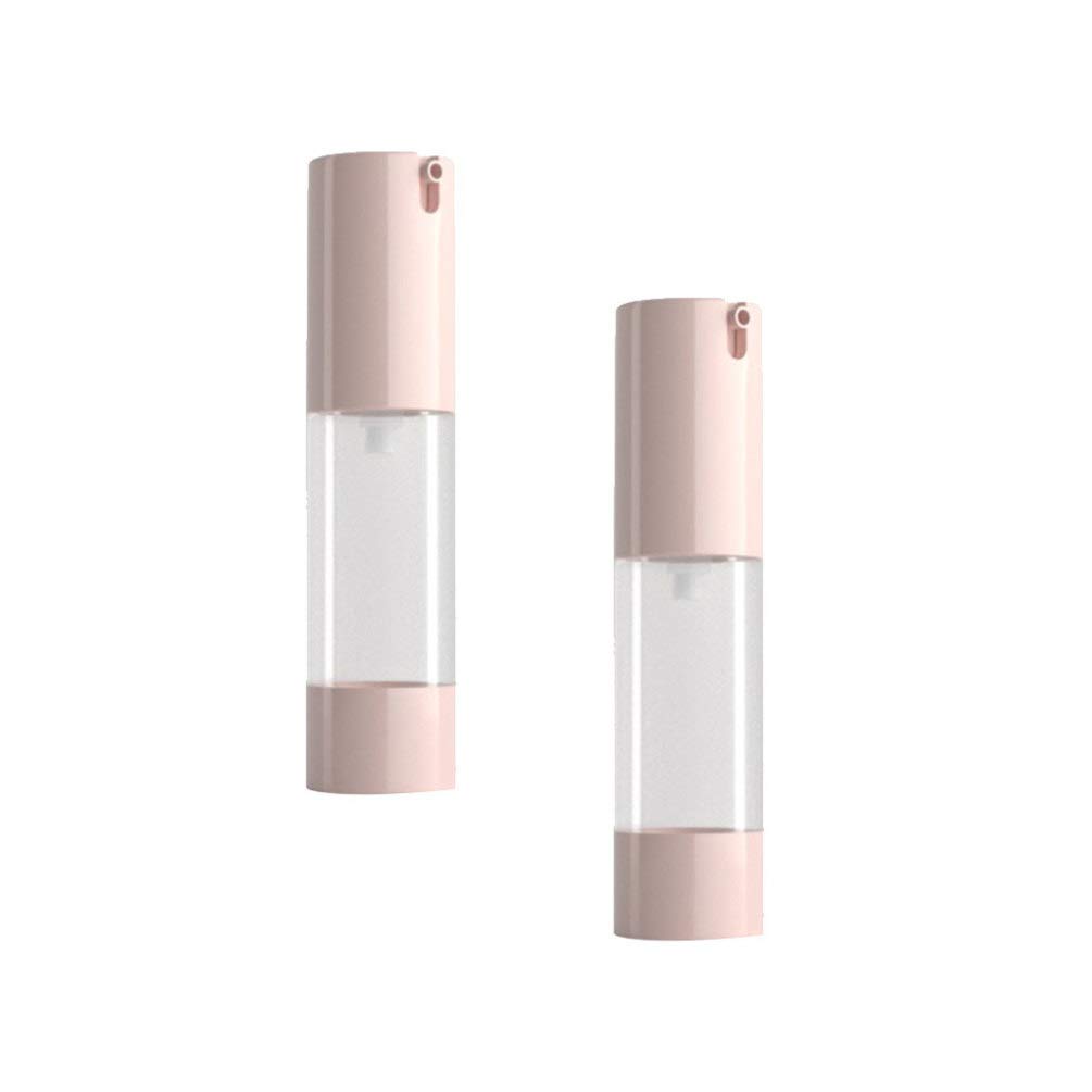 Cabilock 2-Pack Pink Airless Pump Bottles - Vacuum Cosmetic Containers for Lotion & Toiletries | Travel-Friendly Spray Dispenser for Skincare, Haircare & Makeup | Perfect for Home, Gym & Travel Essentials