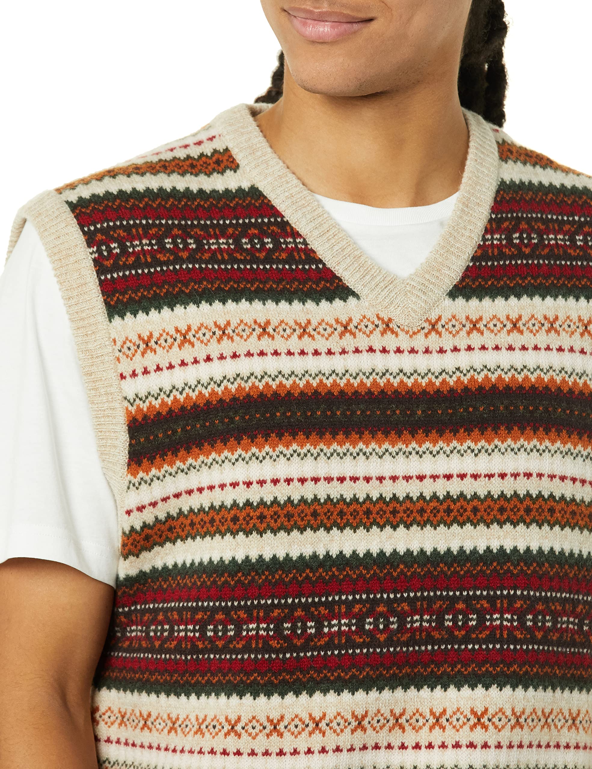 Amazon Essentials Men's Lambs Wool Sweater Vest - Premium Knit Sleeveless Pullover for Men | Warm Winter Layering, Office Wear & Casual Outfits