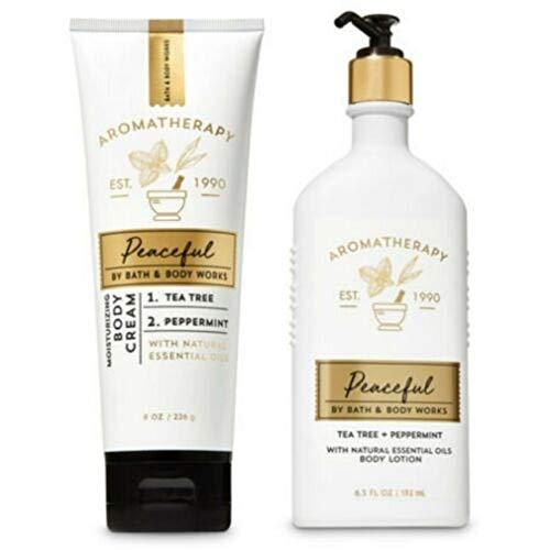 Bath and Body Works Aromatherapy Body Lotion & Cream - Tea Tree & Peppermint for Relaxation & Stress Relief | Perfect for Spa Nights & Self-Care Routines