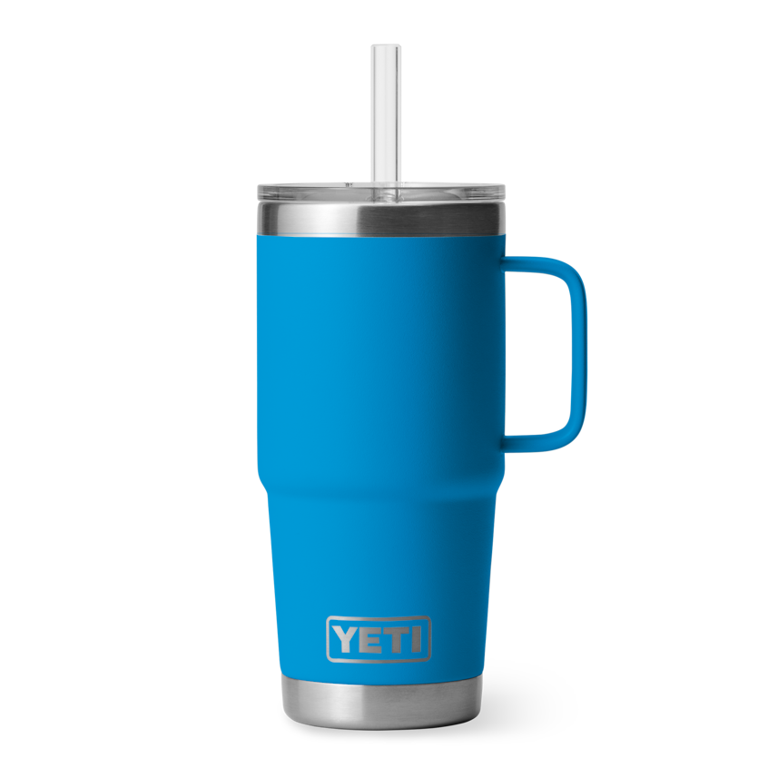 Yeti Rambler® 25 oz Stainless Steel Insulated Tumbler with Straw Lid - Big Blue Wave - Keep Drinks Cold for Hours - Perfect for Camping, Hiking & Outdoor Adventures