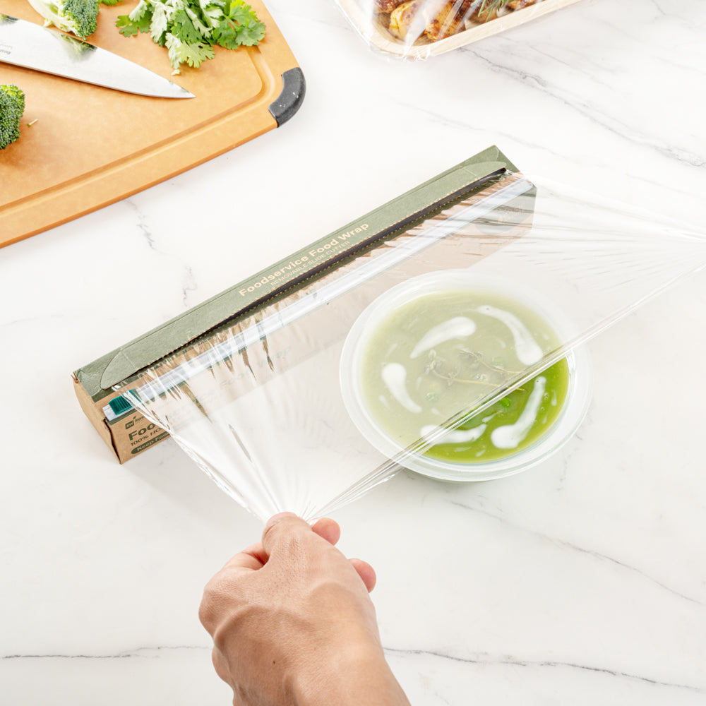 Eco-Friendly Clear Plastic Food Wrap - Home Compostable, BPA Free, Microwave Safe | 12