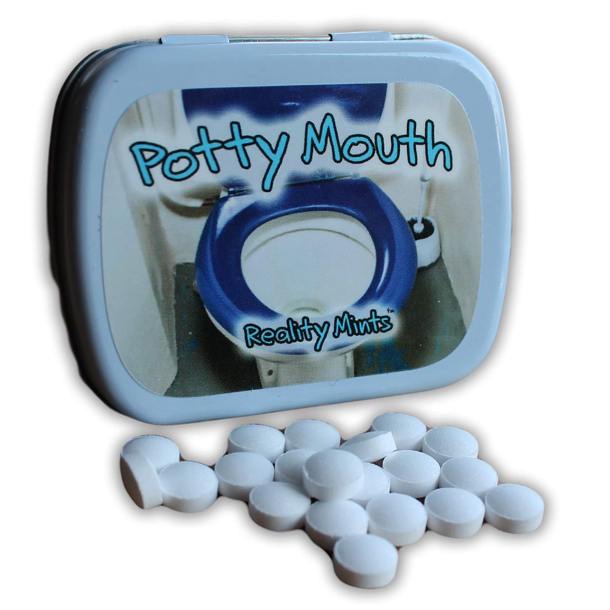 Potty Mouth Mints - Sugar-Free Peppermint Candy for Adults & Teens - Funny Gag Gift for Office Pranks, White Elephant Parties & Stress Relief