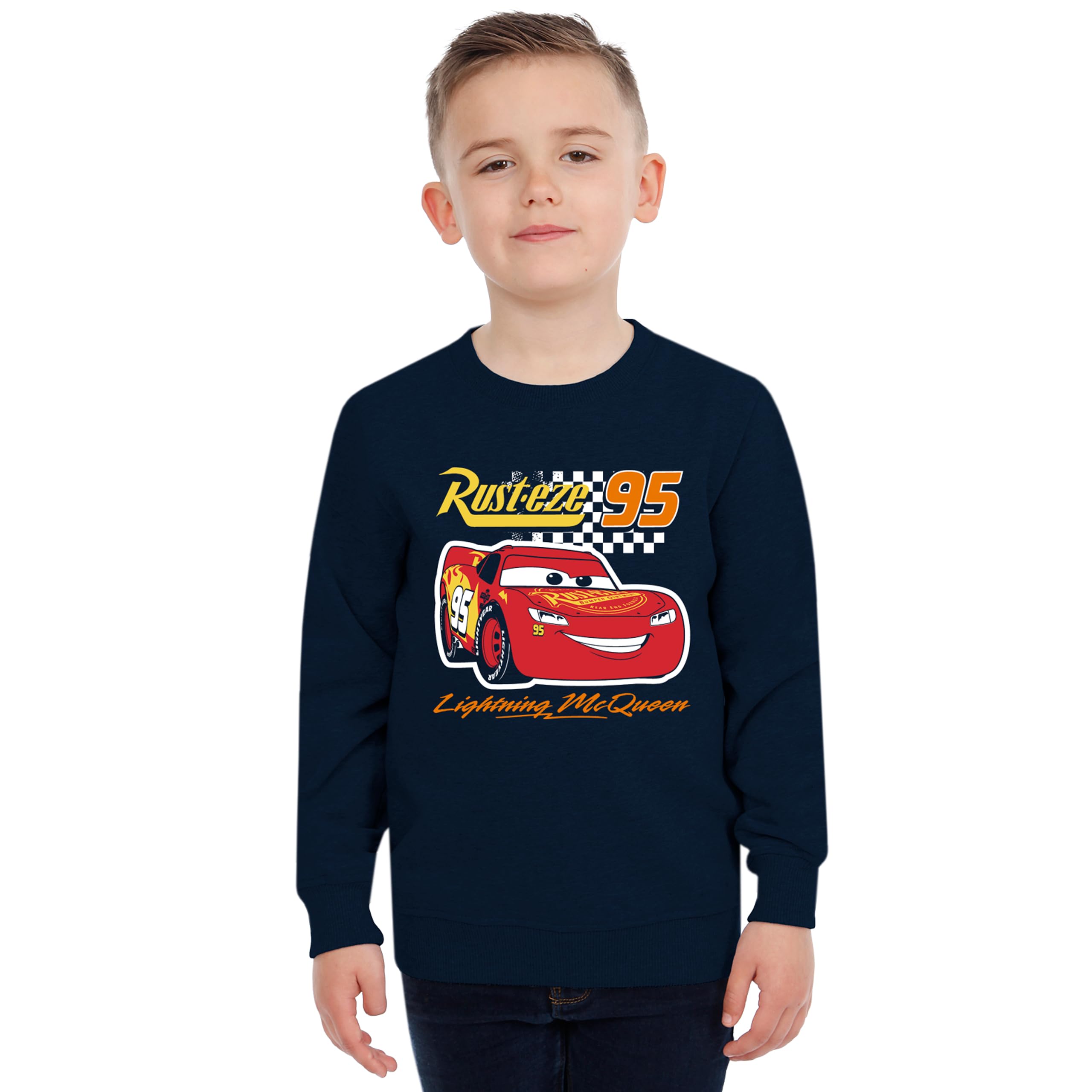 Disney Cars Lightning McQueen Sweatshirt for Boys Sizes 4-8 | Playtime & School