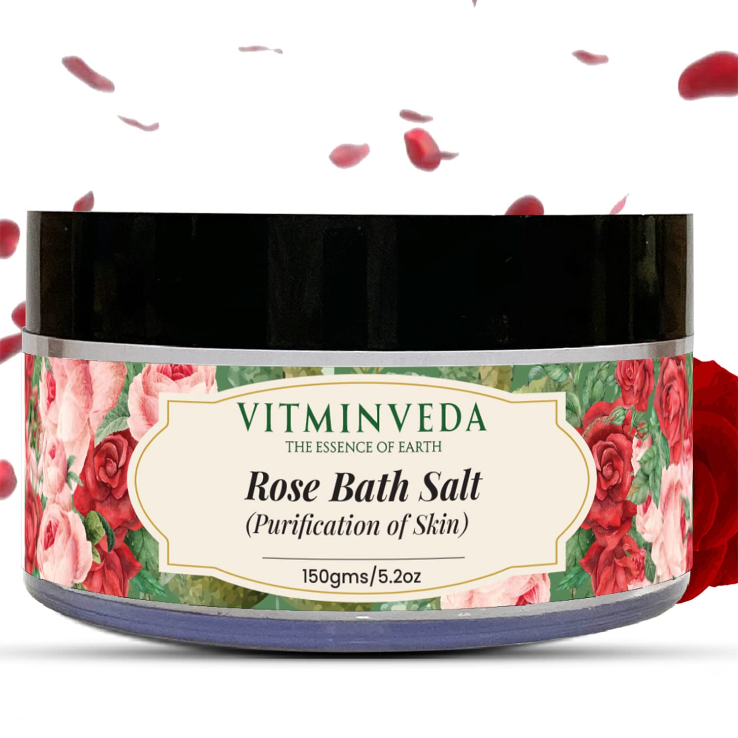 VITMINVEDA Natural Rose Bath Salt - 150g | Epsom & Dead Sea Salt with Essential Oils for Men & Women | Body Relaxation, Muscle Pain Relief, Foot Spa & Aromatherapy | Perfect for Stress Relief, Post-Workout Recovery & Home Spa Treatments