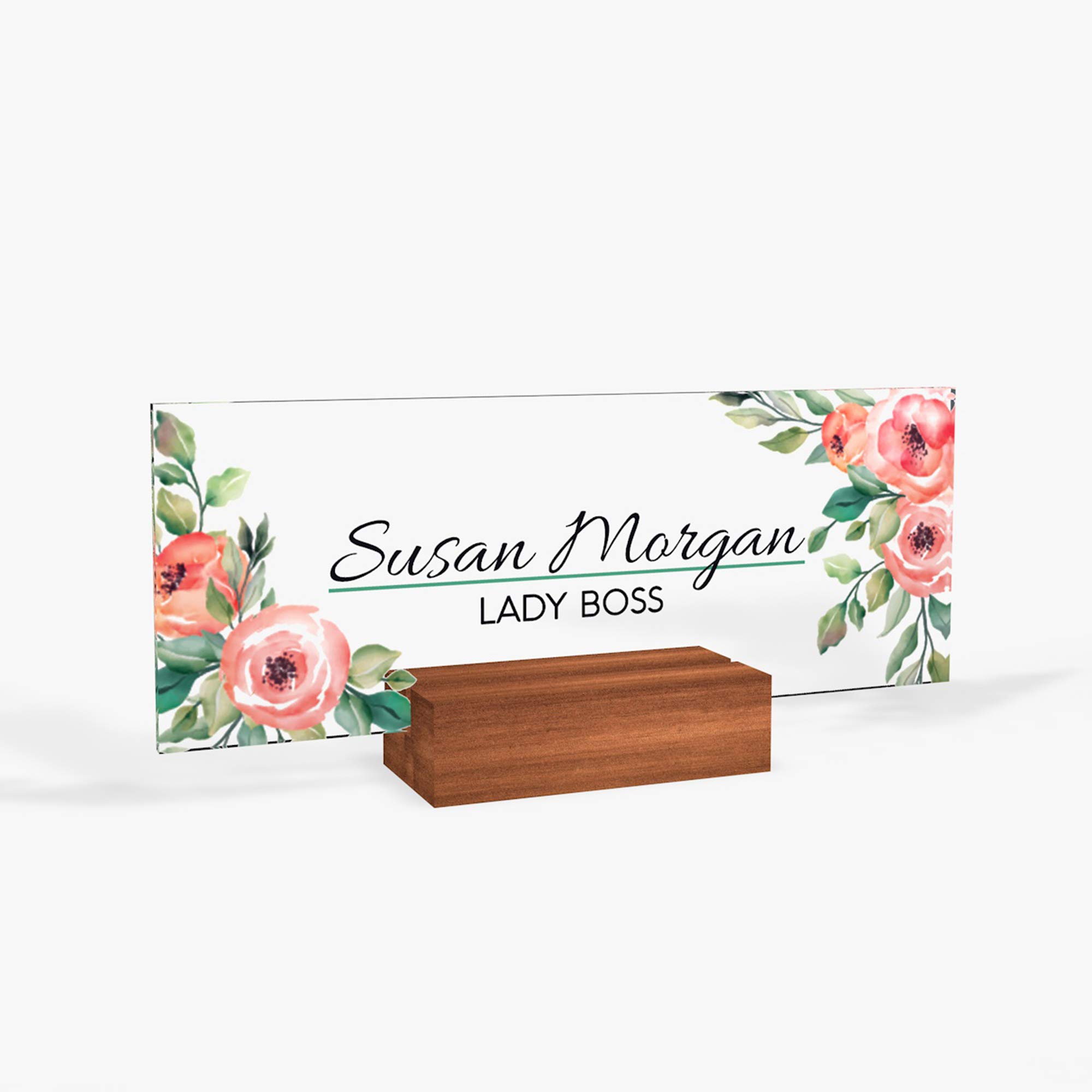 Personalized Wooden Name Plate - Custom Office Sign for Secretary, Nurse, Teacher Gift - 8
