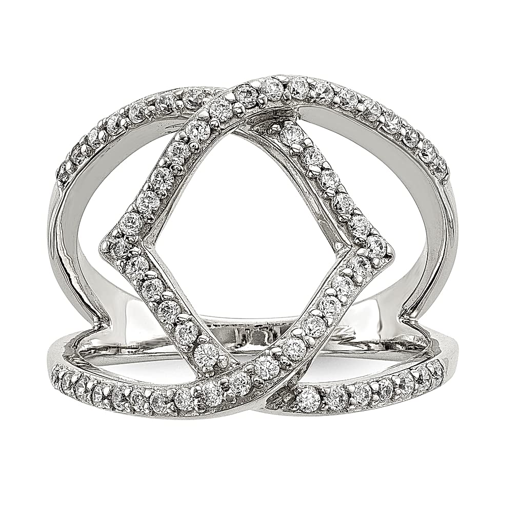 925 Sterling Silver Cubic Zirconia CZ Band Ring for Women - Elegant Stackable Fine Jewelry, Perfect Gift for Her (Anniversary, Birthday, Valentine's Day)