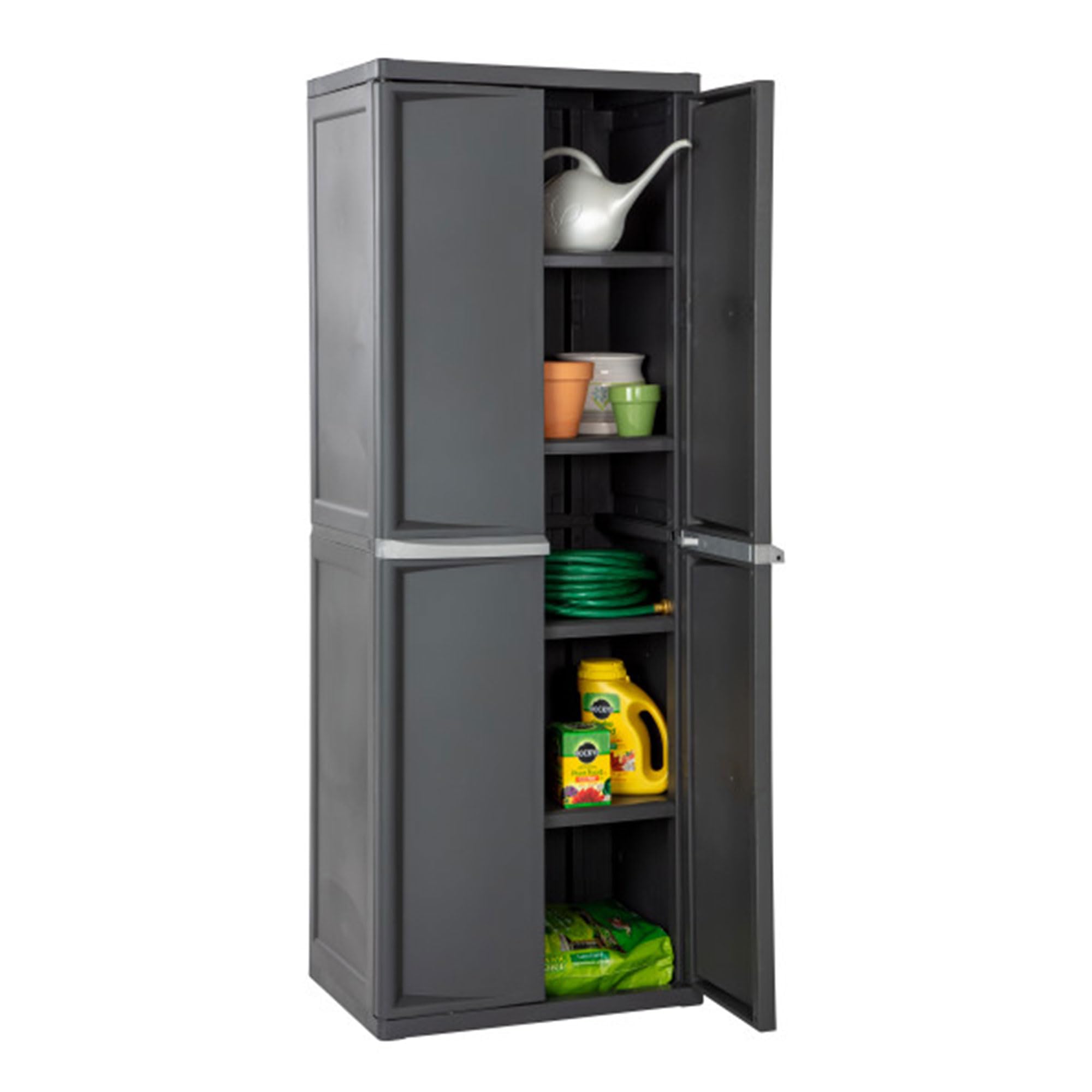 Sterilite 2-Pack Storage Cabinet with 4 Shelves - Gray Organizer for Garage, Pantry, Kitchen & Home Organization - Perfect for Storing Tools, Food Supplies & Household Items