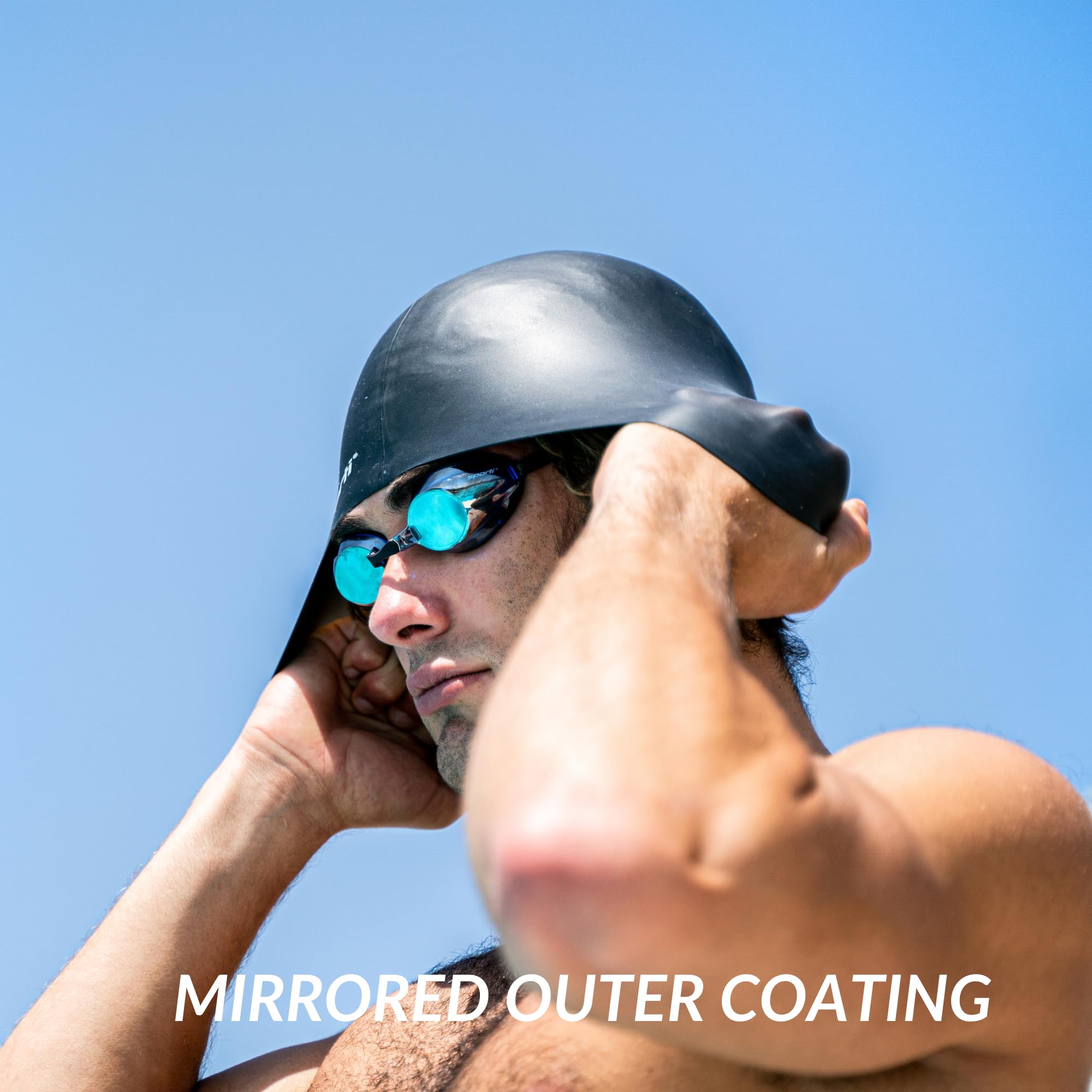 Sporti Unisex Adult Swimming Goggles - Anti-Fog, UV Protection, Shatter-Resistant Swim Goggles for Men & Women (Mirror/Non-Mirror Lens) | Perfect for Lap Swimming, Triathlon Training & Water Sports