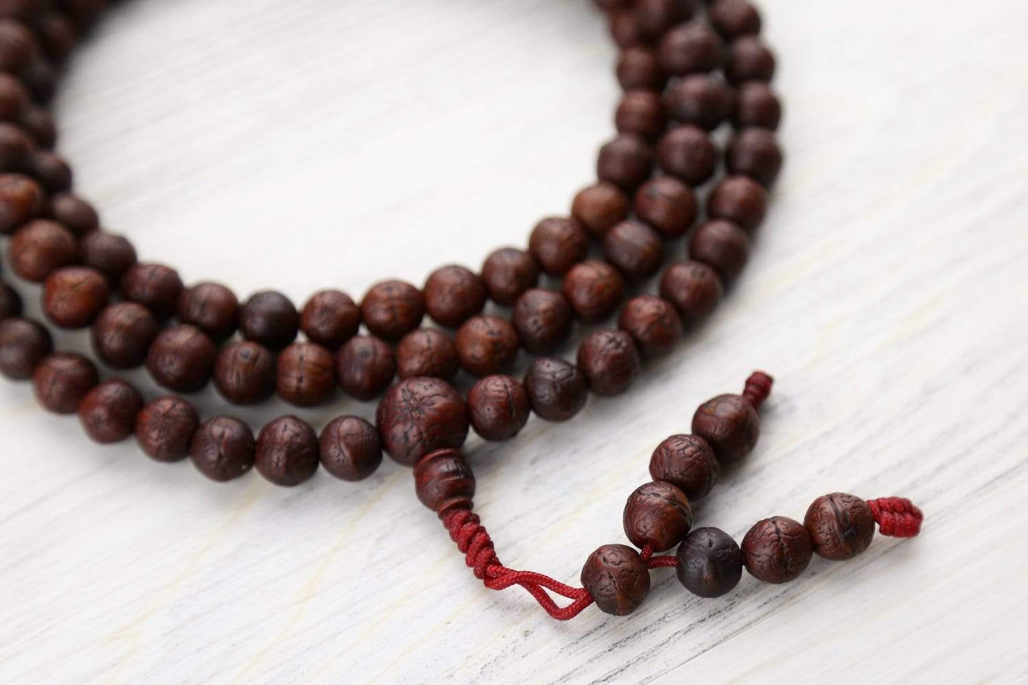 108 Beads Antique Bodhi Enlightenment Mala Prayer Beads Necklace - Buddhist Meditation & Yoga Spiritual Accessory
