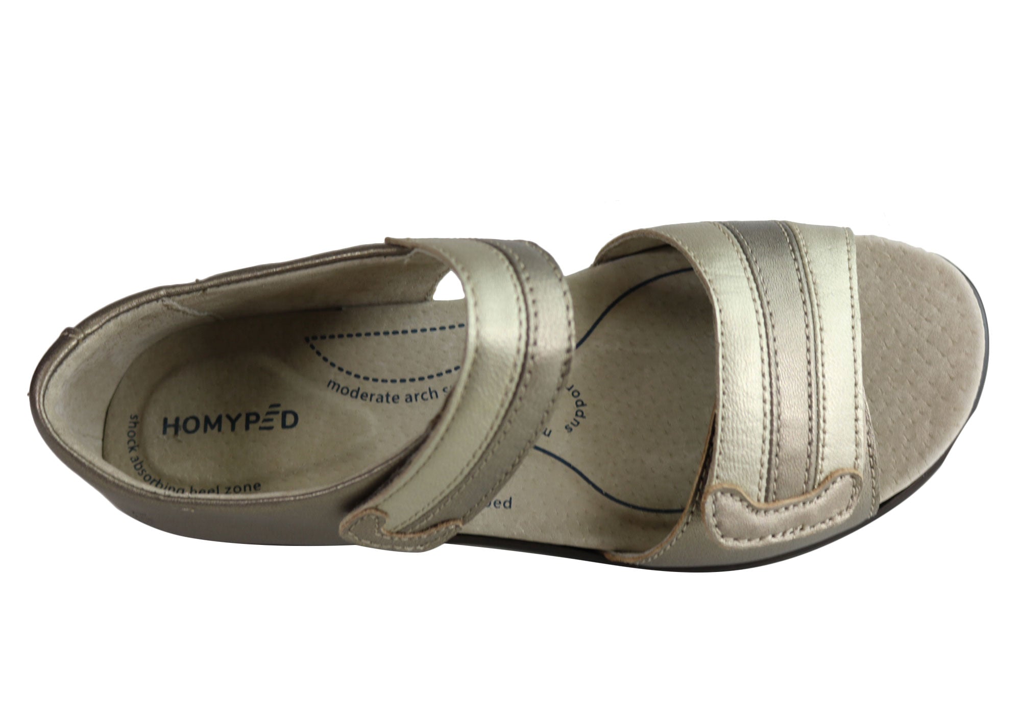 Homyped Dakota Women's Leather Wide Fit Sandals - Comfortable Slip-On Sandals for Wide Feet - Perfect for Walking, Travel & Summer Outfits