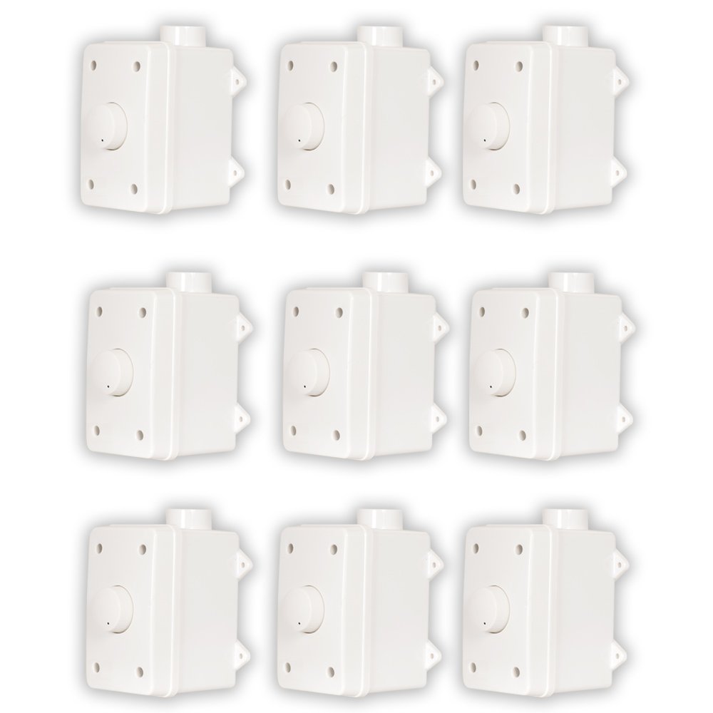 Acoustic Audio AAOVCD-W Weatherproof Outdoor Volume Control System - 9-Piece White Set for Patio, Garden & Poolside Entertainment